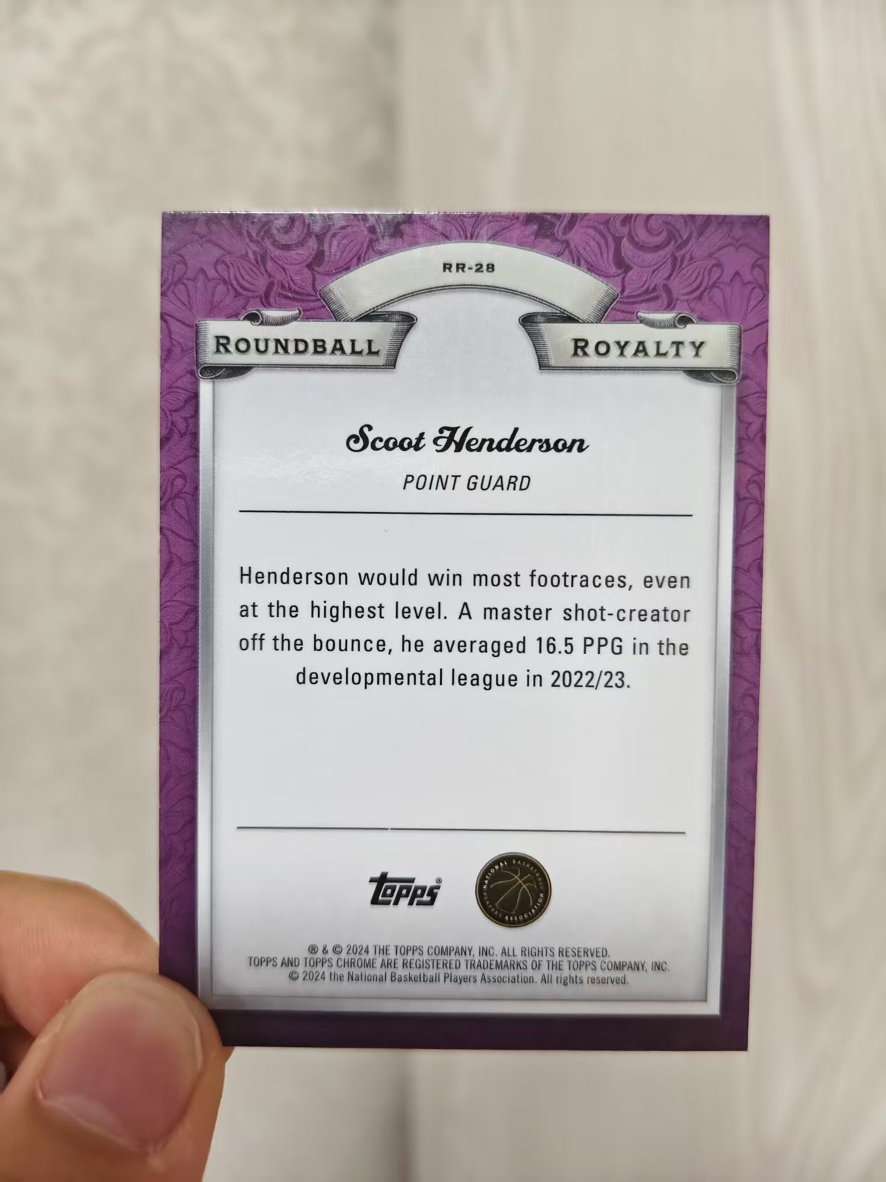 2024 Topps Scoot Henderson【阿泽代卖】开拓者 新秀 RC 斯库特 亨德森 折射 银折 皇室特卡 未来联盟门面 选图巨帅 专收必备 划痕如图 介意勿拍