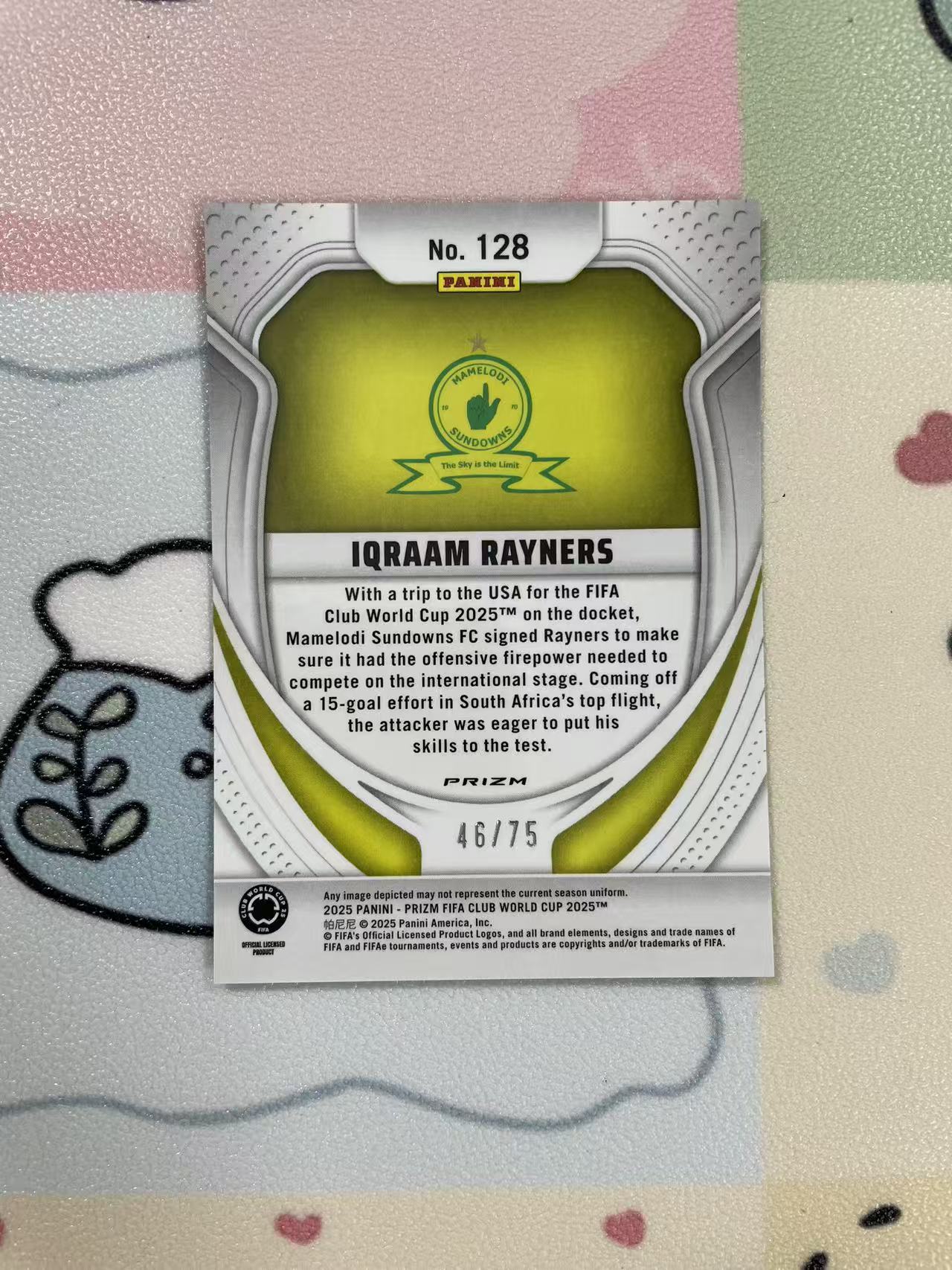 2025 Panini Prizm FIFA Club World Cup 世俱杯Pz IQRAAM RAYNERS 雷纳斯 马梅洛迪日落 新秀 46/75编 紫折 不保卡品【猴哥】