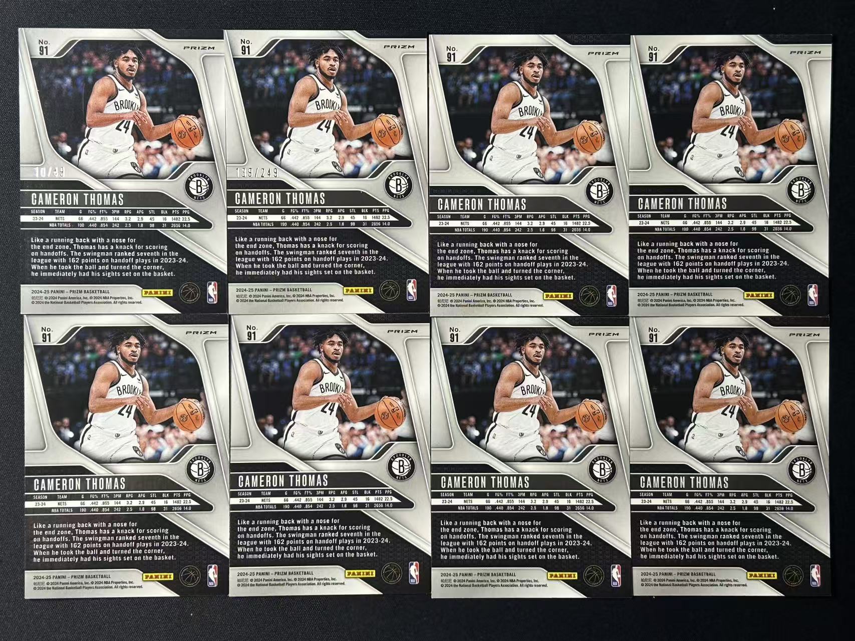 【阿泽代卖】2024-25 Panini Prizm Cameron Thomas 篮网 卡梅伦 托马斯 小火车 /49 /249 橙折 粉折 绿碎冰 红波纹 三色折 银折 打包带编 细节如图-土曾