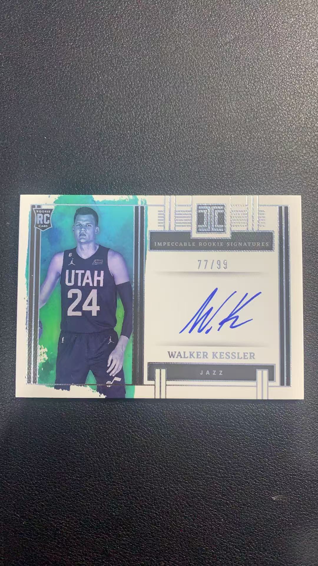 2022-23 Panini impeccable walker kessler 小真金 爵士 沃克 凯斯勒 RC 新秀 签字 卡签 77/99编 卡品如图 shuo