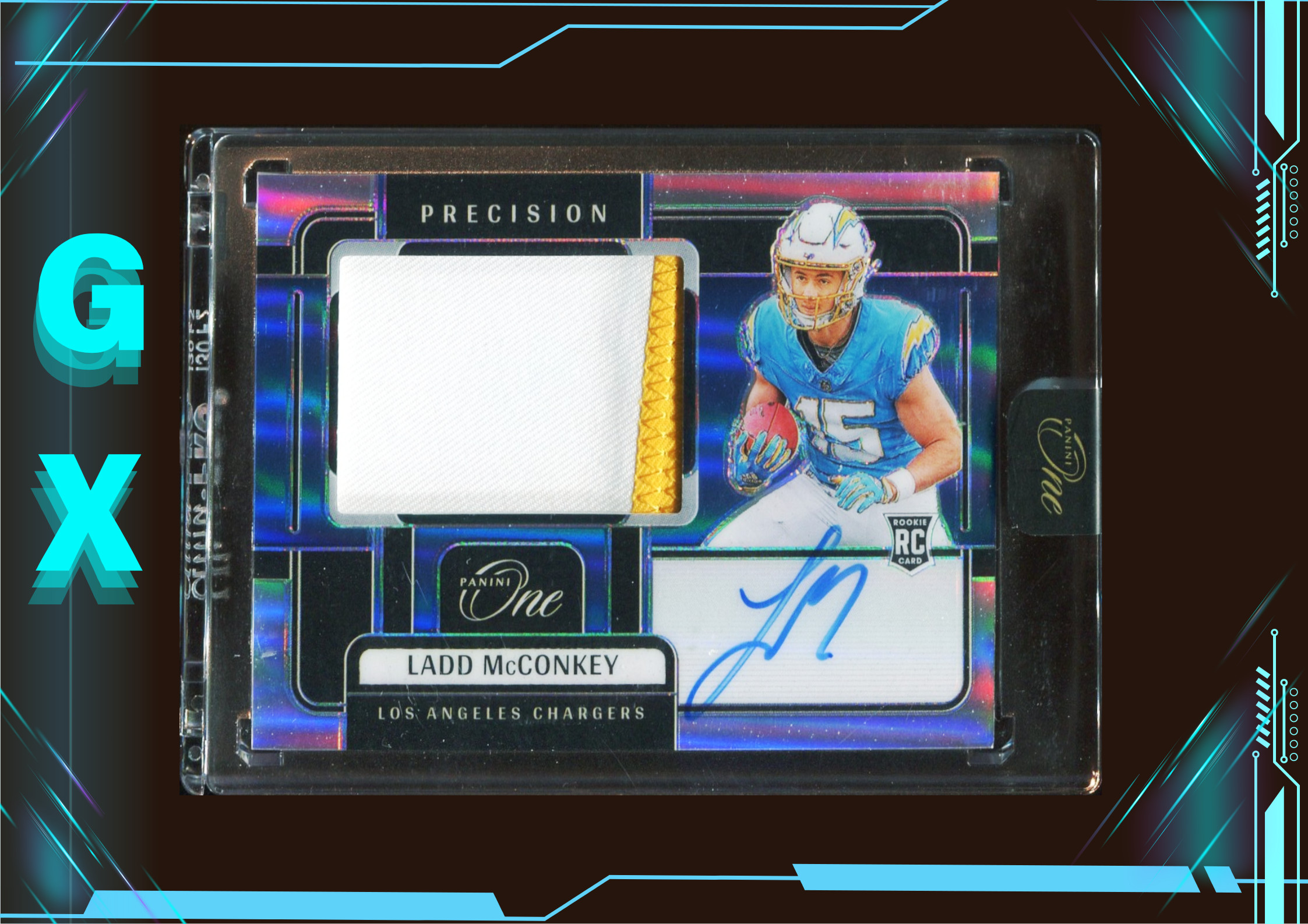 2024 One And One系列 Ladd McConkey 拉德·麦康基 67/99编 新秀RC 大窗 Patch 物料暴力切割 卡签 签字 银折 原封砖 !【钩玄卡店】Will