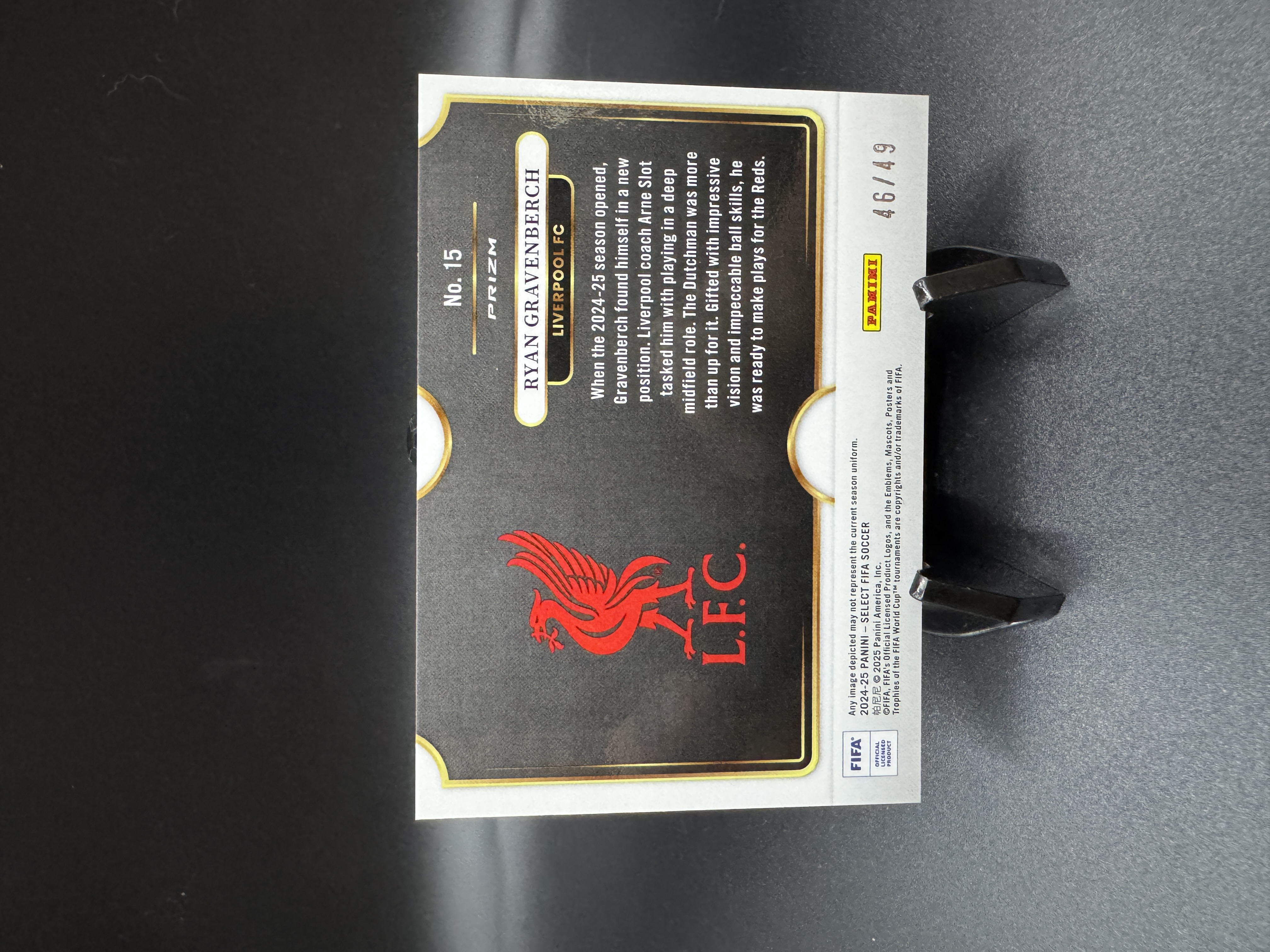 2024-25 Panini select Ryan Gravenberch 【十二代拍】利物浦 英超 格拉文贝尔奇 46/49编 红折 折射 专收必备