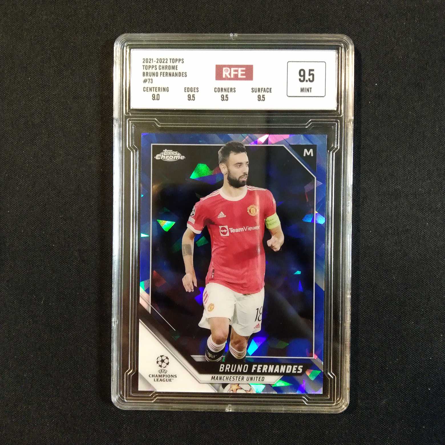 2021-22 Topps Chrome Bruno Fernandes 【蓝色星球】评级卡 蓝宝石 B费尔南德斯 曼联 实卡精美稀有 错过后悔 投资收藏必备（卡品如图，请看清再拍）