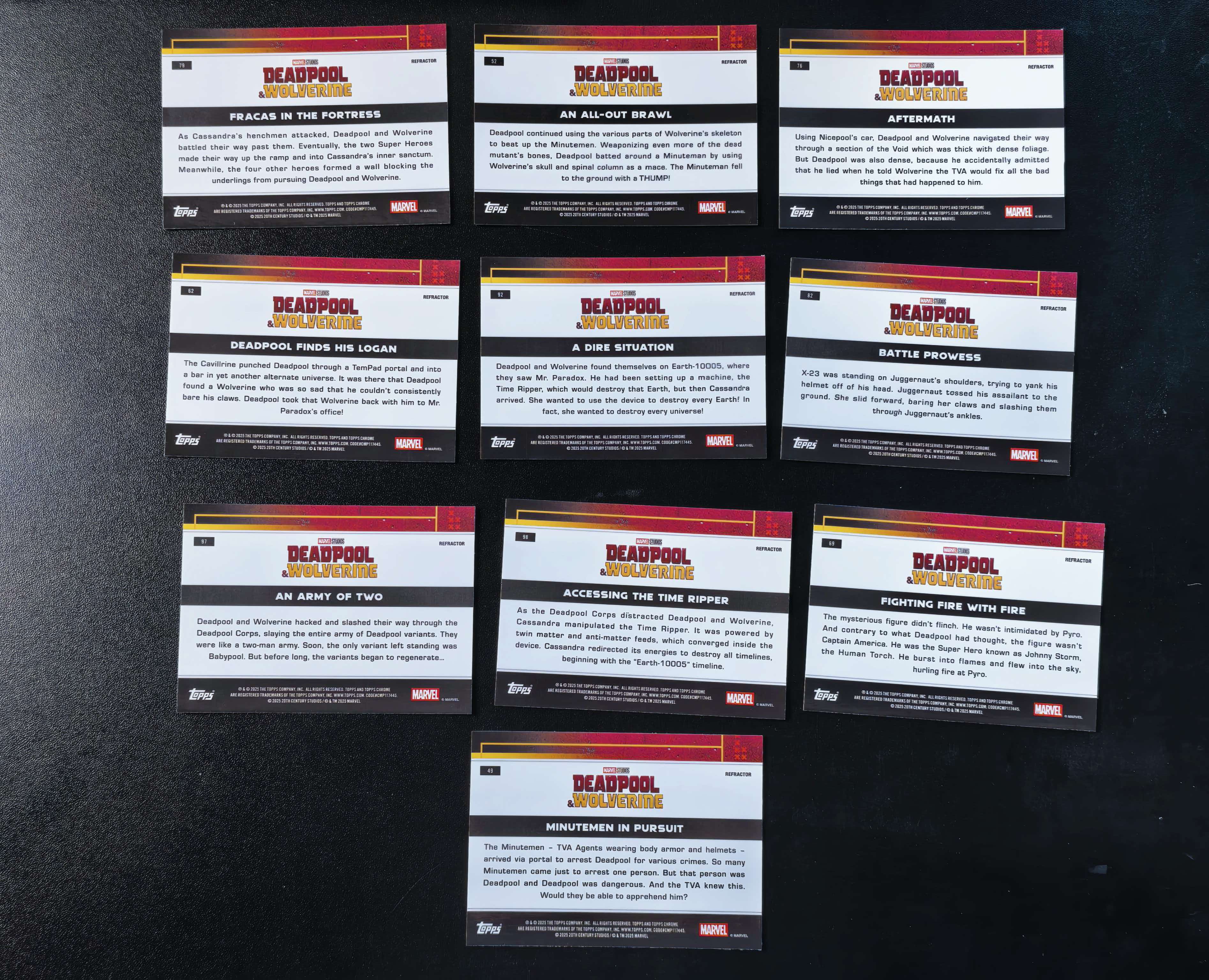 2025 Topps Chrome Marvel Deadpoo 漫威 死侍与金刚狼 银折 10张打包出 卡品如图 拍前看描述 只合并当天 不累计