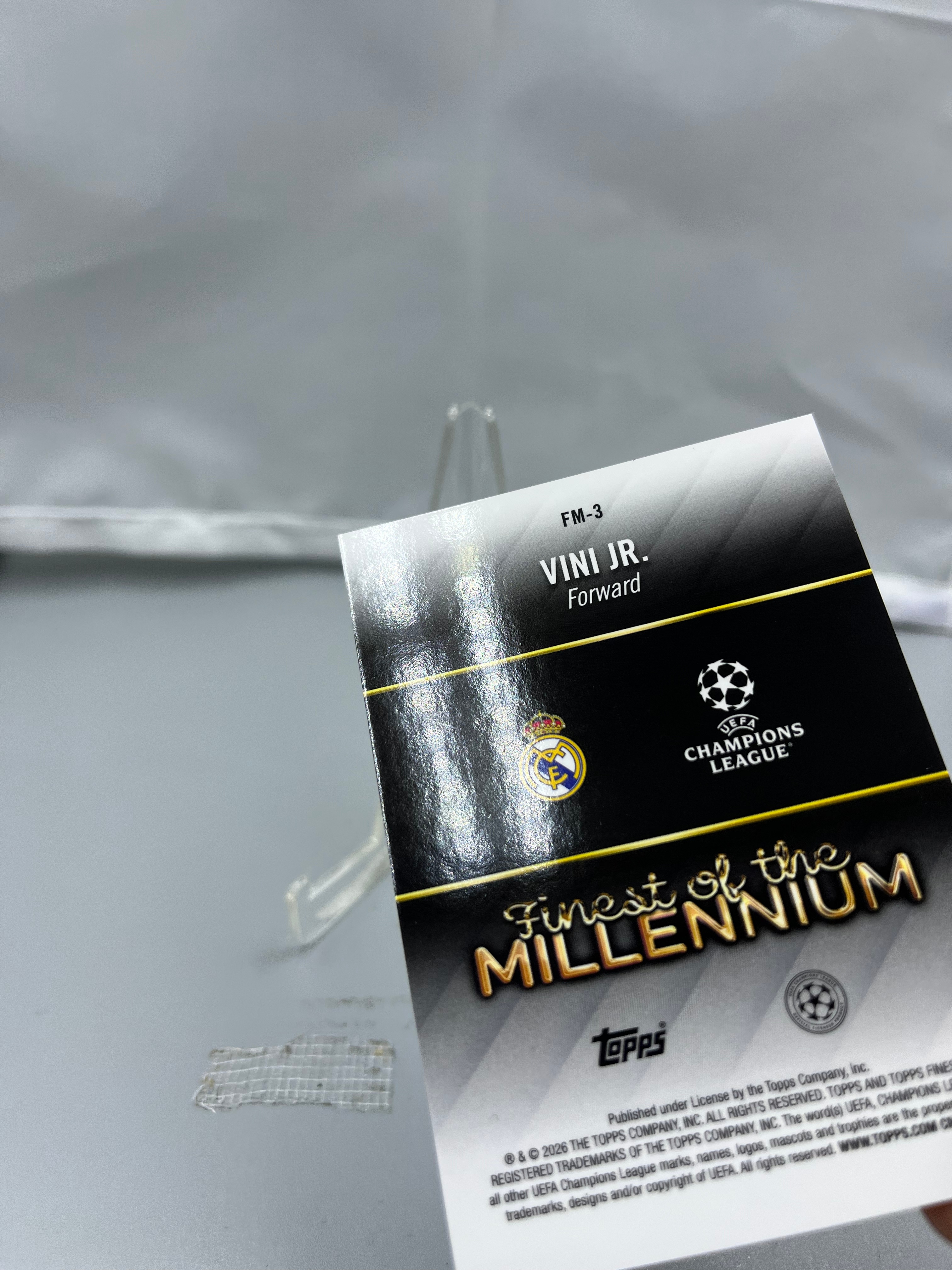 2026 Topps Finest Vinicius Junior 欧冠欧战 维尼修斯 皇马 小熊 Millennium 特卡 千禧年最佳球员 银折 折射 瑕疵如图【暴富 LK张】ta941