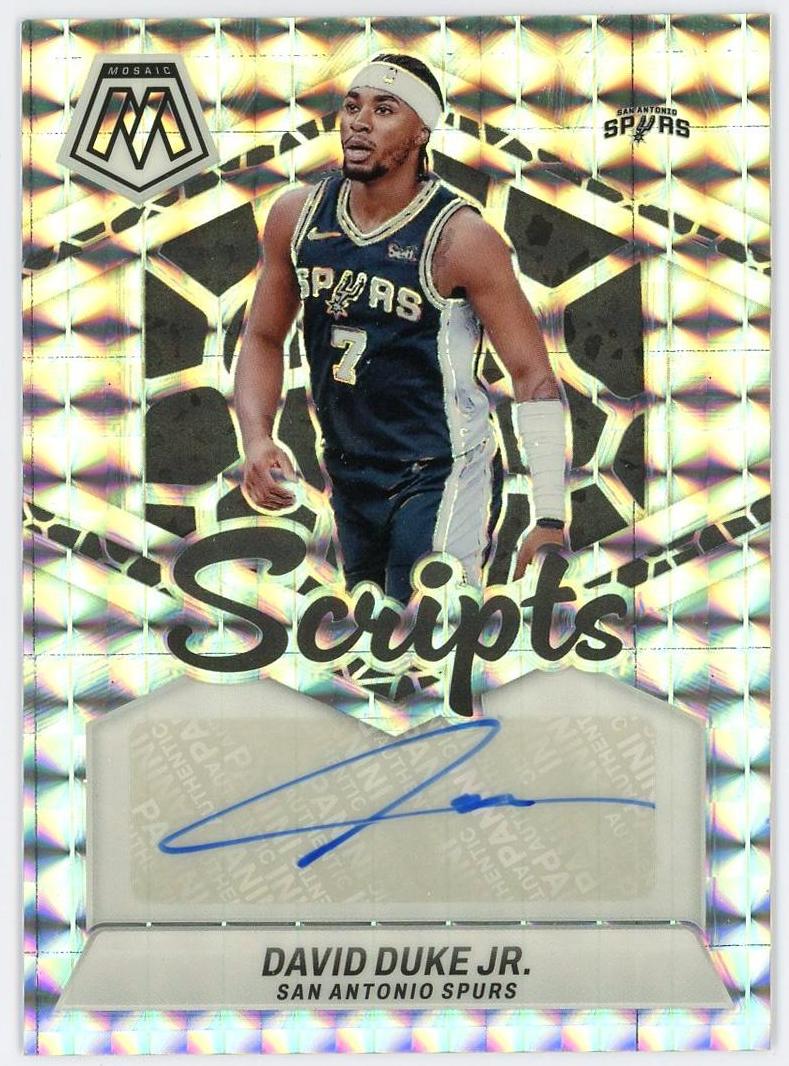 2023-24 Panini Mosaic David Duke Jr. 大卫杜克 马赛克 签字 银折 折射 马刺 卡品如图 0YQ3/11.16