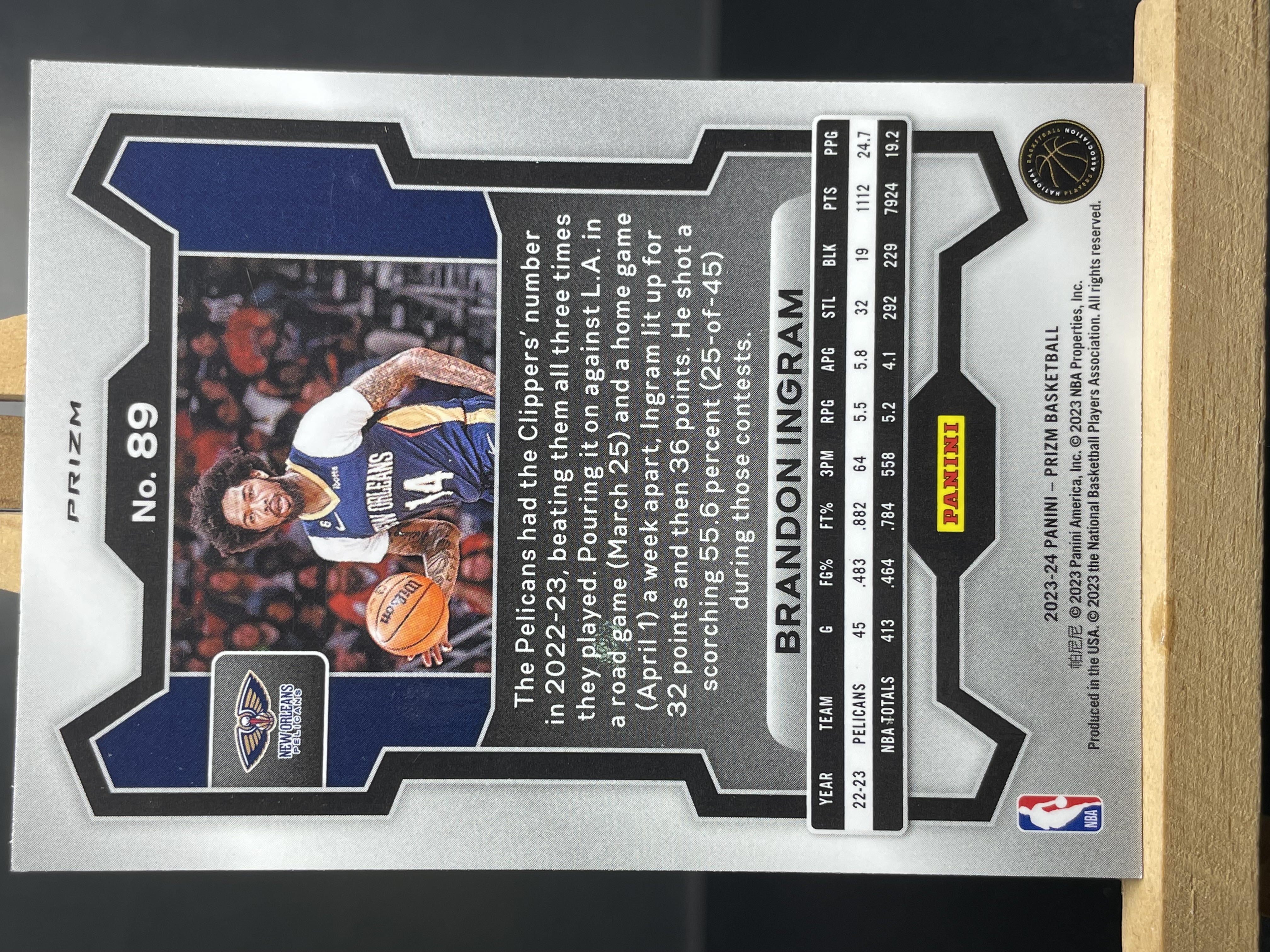 (B3) 2023-24 PANINI PRIZM 红波纹 布兰登 英格拉姆 鹈鹕 实卡好看 收藏凑套必备 卡品如图!!!