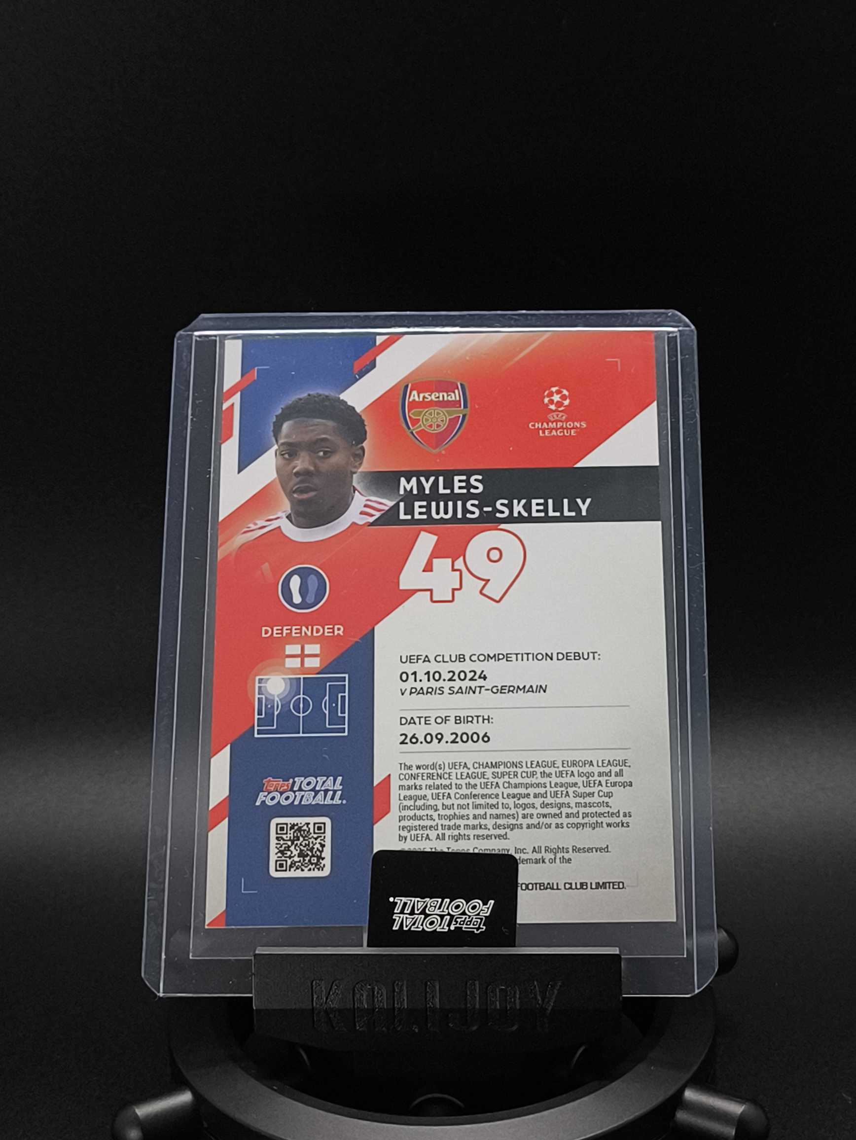 2025-26 Topps Total Football Myles Lewis-Skelly 迈尔斯·刘易斯-斯凯利 阿森纳 英格兰 79/99编 TTF 原封砖