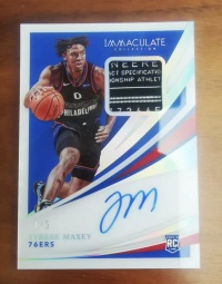 2021-22 Panini Immaculate Tyrese Maxey RC imm 费城76人 maxey马克西 新秀RC 首编 1/5 tag patch RTA 卡签 冲击全明星