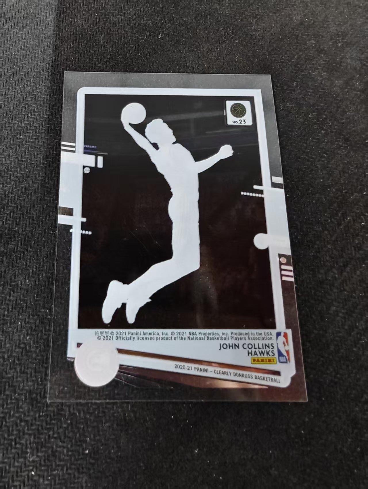 2020-21 Panini Clearly Donruss John Collins 老鹰 约翰 科林斯 杜蕾斯 胶片 划痕 边角瑕疵 #23