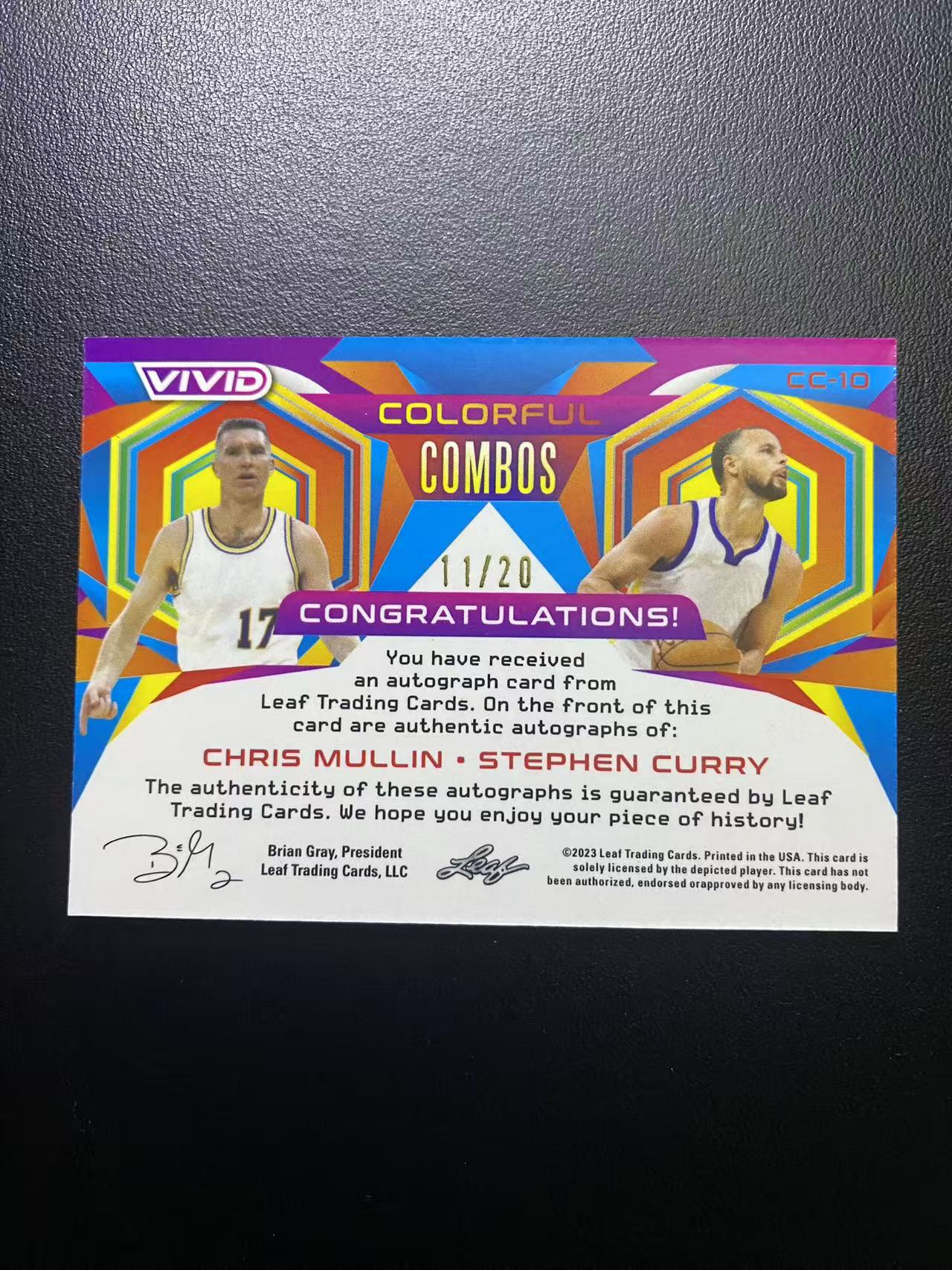 2023 Leaf VIVID Stephen Curry 勇士 库里 克里斯 穆林 双人 折射 签字 20编 卡品如图 值得收藏 汉堡