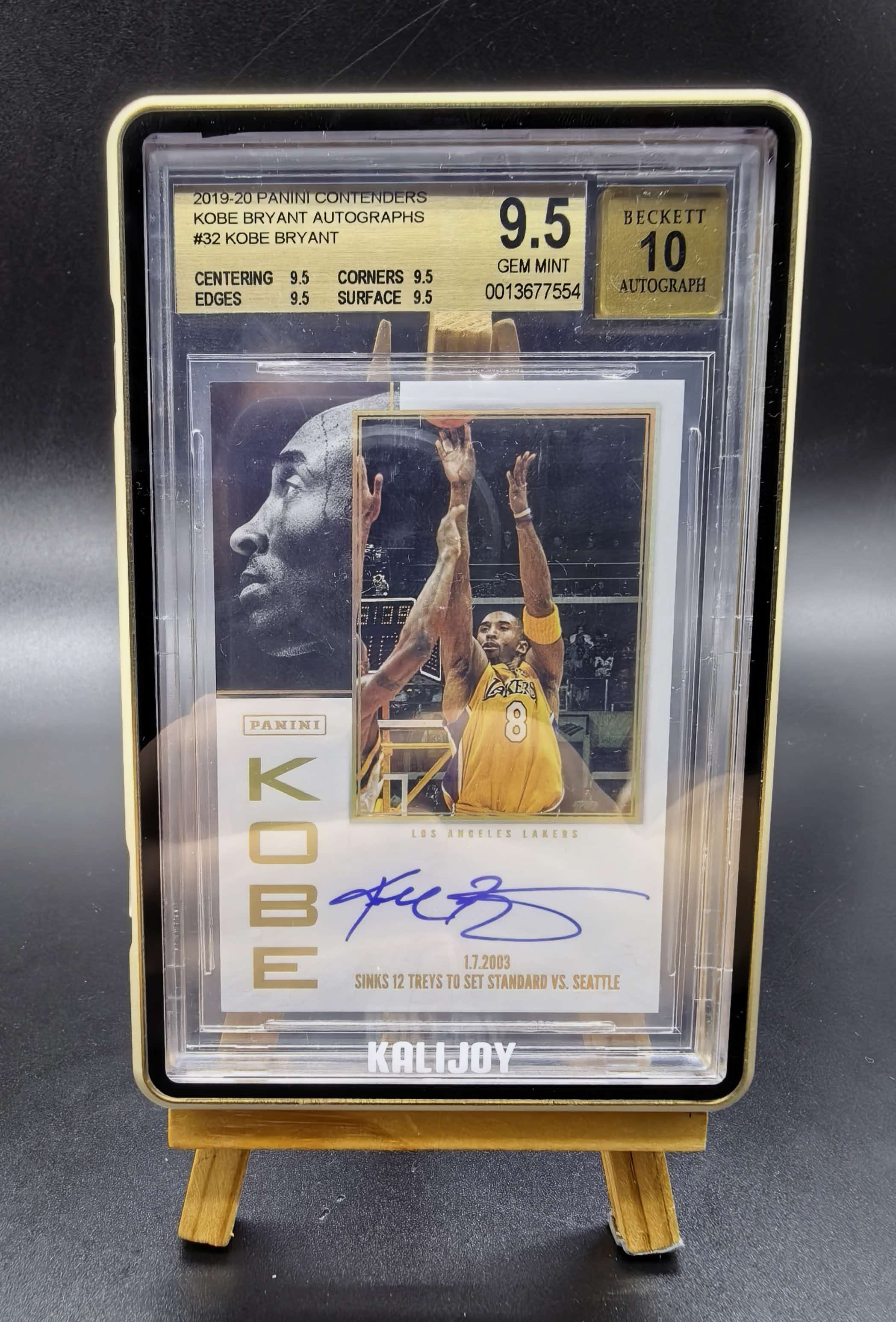 【烦烦拍卖】2019-20 Panini Contenders Kobe Bryant 球票 湖人 科比布莱恩特 大比例 插入签 卡签签字 生涯经典时刻 BGS9.5分金标签字10分【suning】