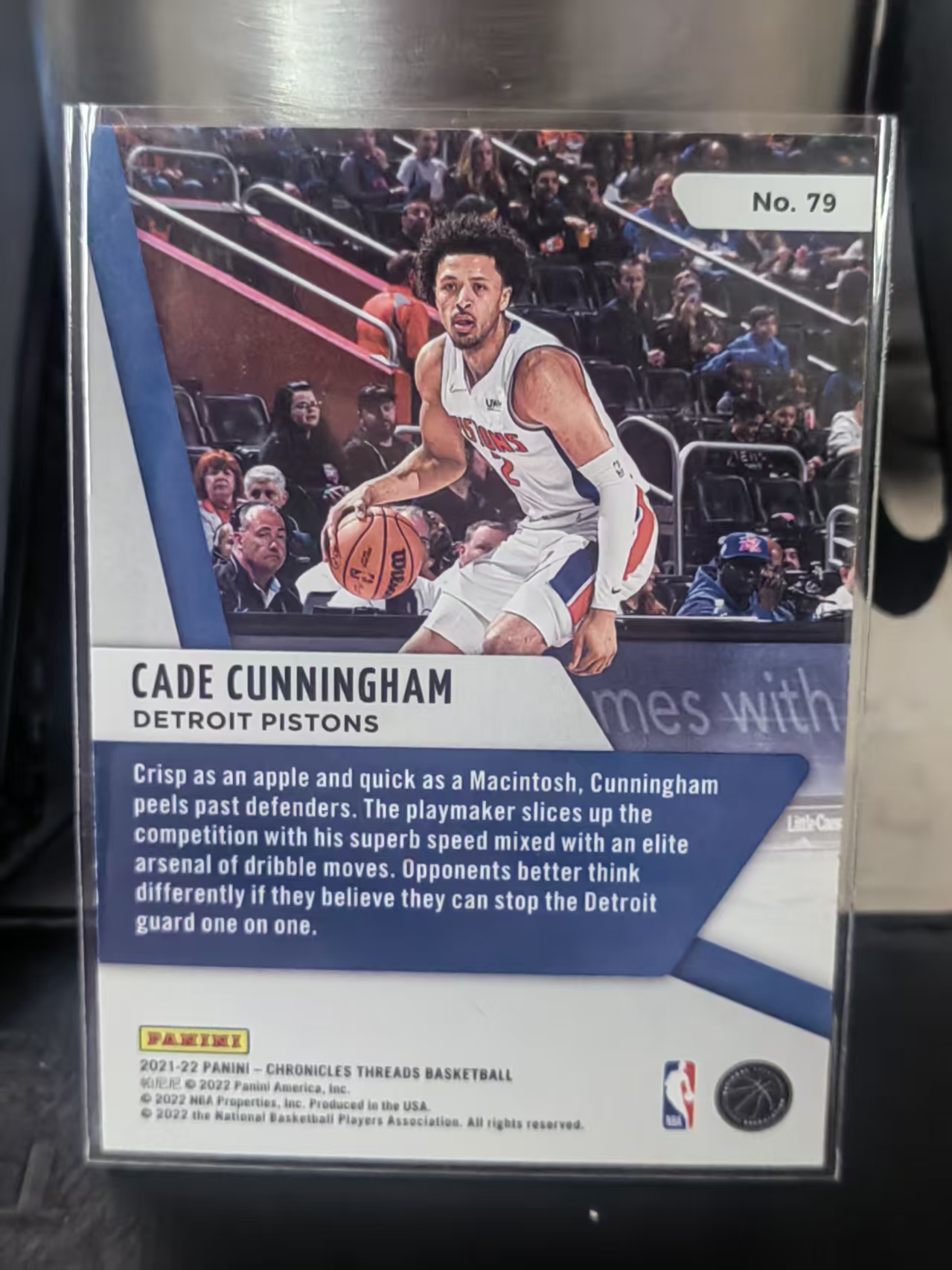 2021-22 Panini Chronicles Cade Cunningham RC 小背心 新秀 凯德 康宁汉姆 坎宁安 CC 活塞 篮 白边白角 不保卡品 卡品如图