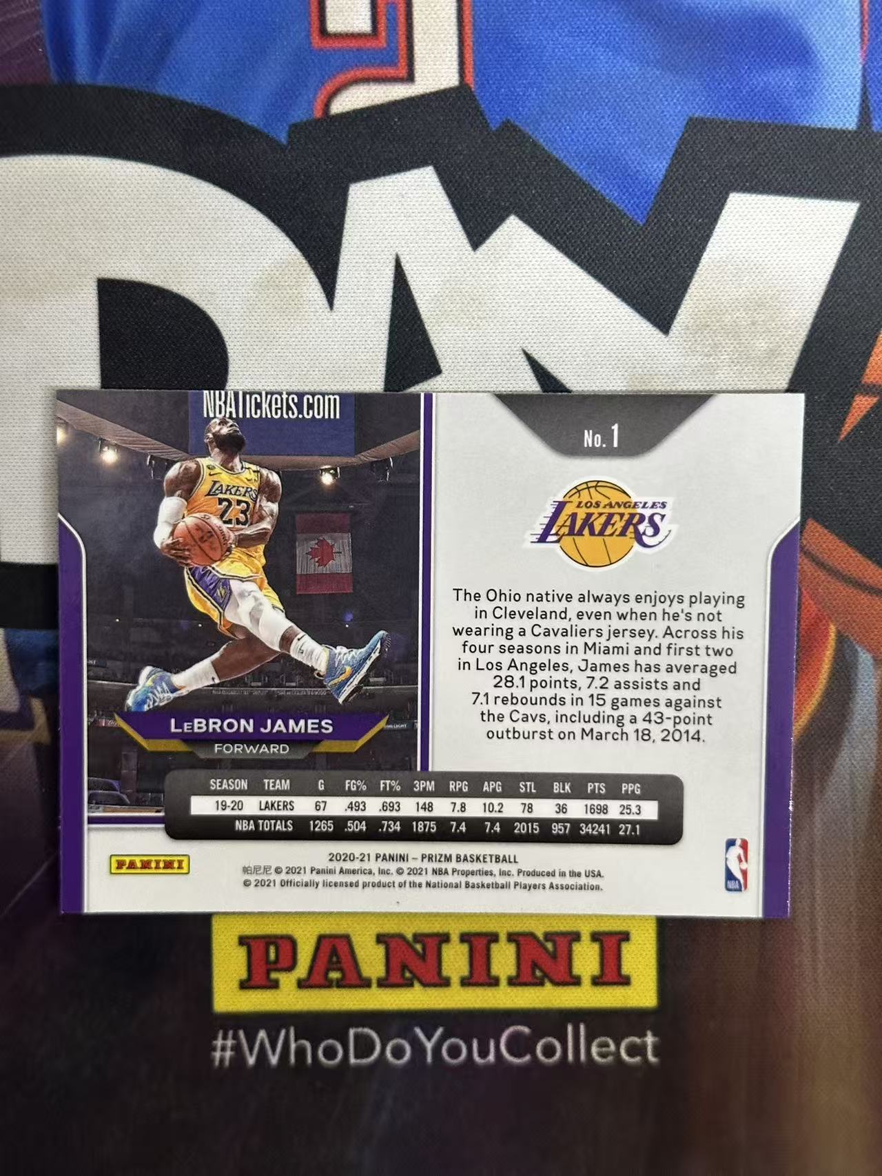 2020-21 Panini Prizm LeBron James 【小猪包代卖】勒布朗 詹姆斯 剪刀脚 base 横版 唯一版本