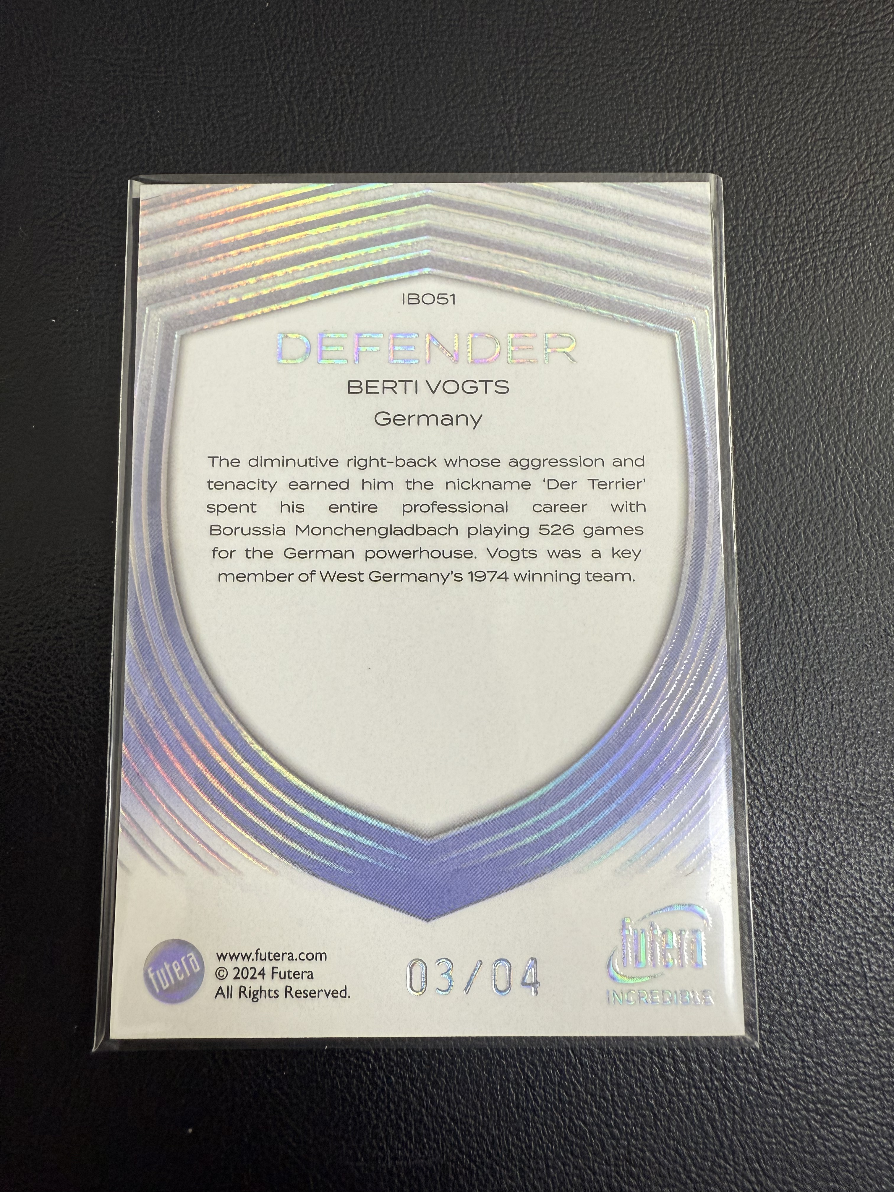 2025 Futera Futera Unique BERTI VOGTS 福特拉 德国 后卫 贝尔蒂 福格茨 03/04超低编 蓝平行 卡品如图 合并当日订单 [金叔 秦月】