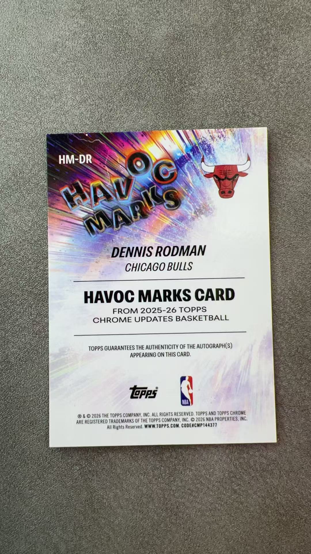 1031【330球星卡实体店代卖】2026 TOPPS Chrome Update TCU Dennis Rodman 罗德曼 公牛 签字 卡签 AUTO 仅顺丰寄付 (蘇阖)
