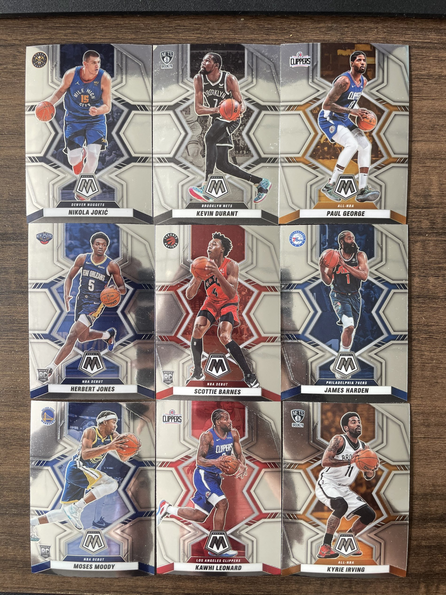 2021-22 Panini Mosaic Kevin Durant 【顺丰速运 只合并不累计】马赛克 一图LOT 9张好人随机 卡品如图 C10