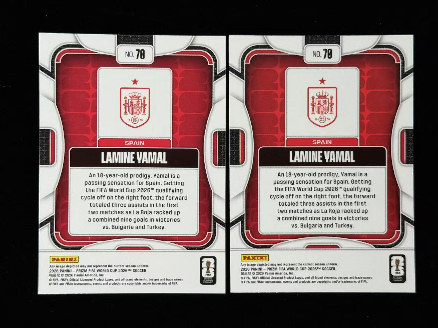 2026 Panini 拉明 亚马尔 西班牙 巴萨 世界杯PZ base 一图打包出售 卡品不保 #KEITH# 716