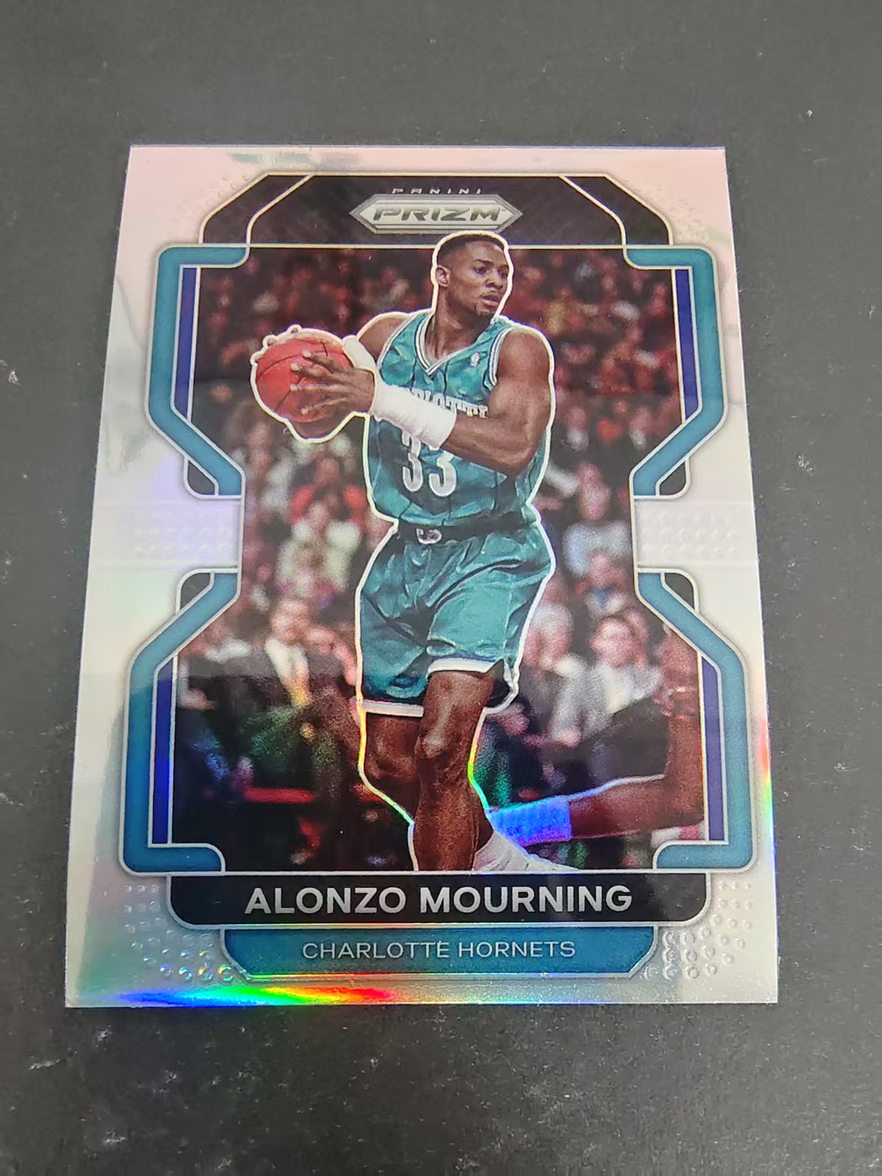 【可合并,不累计】2021-22 Panini Prizm Alonzo Mourning 黄蜂 阿朗佐 莫宁 PZ 银折 划痕 边角瑕疵 坑印 #270