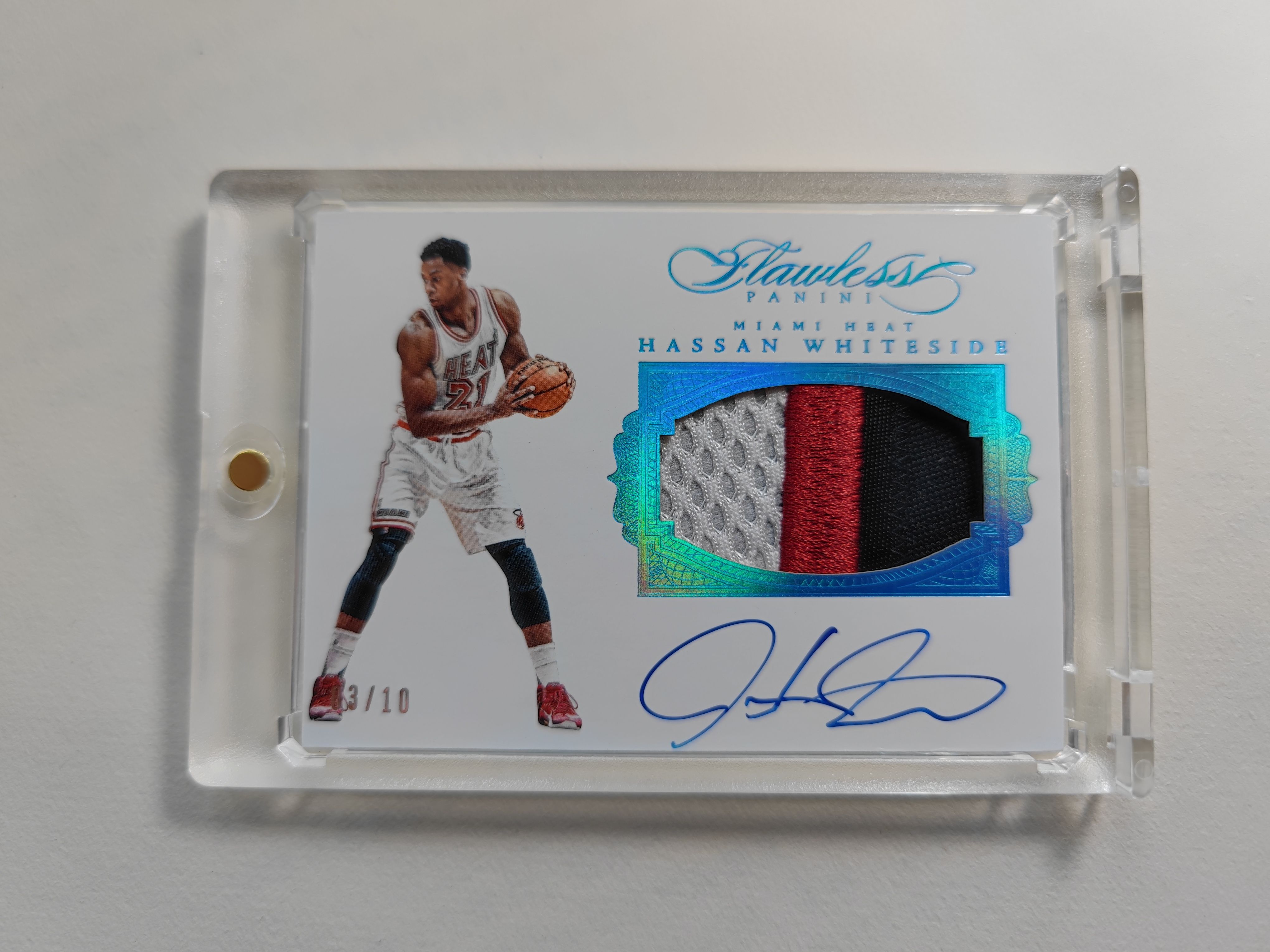 2015-16 Panini Flawless Hassan Whiteside 手提箱 热火 哈桑 怀特塞德 Patch签字 卡签 10编