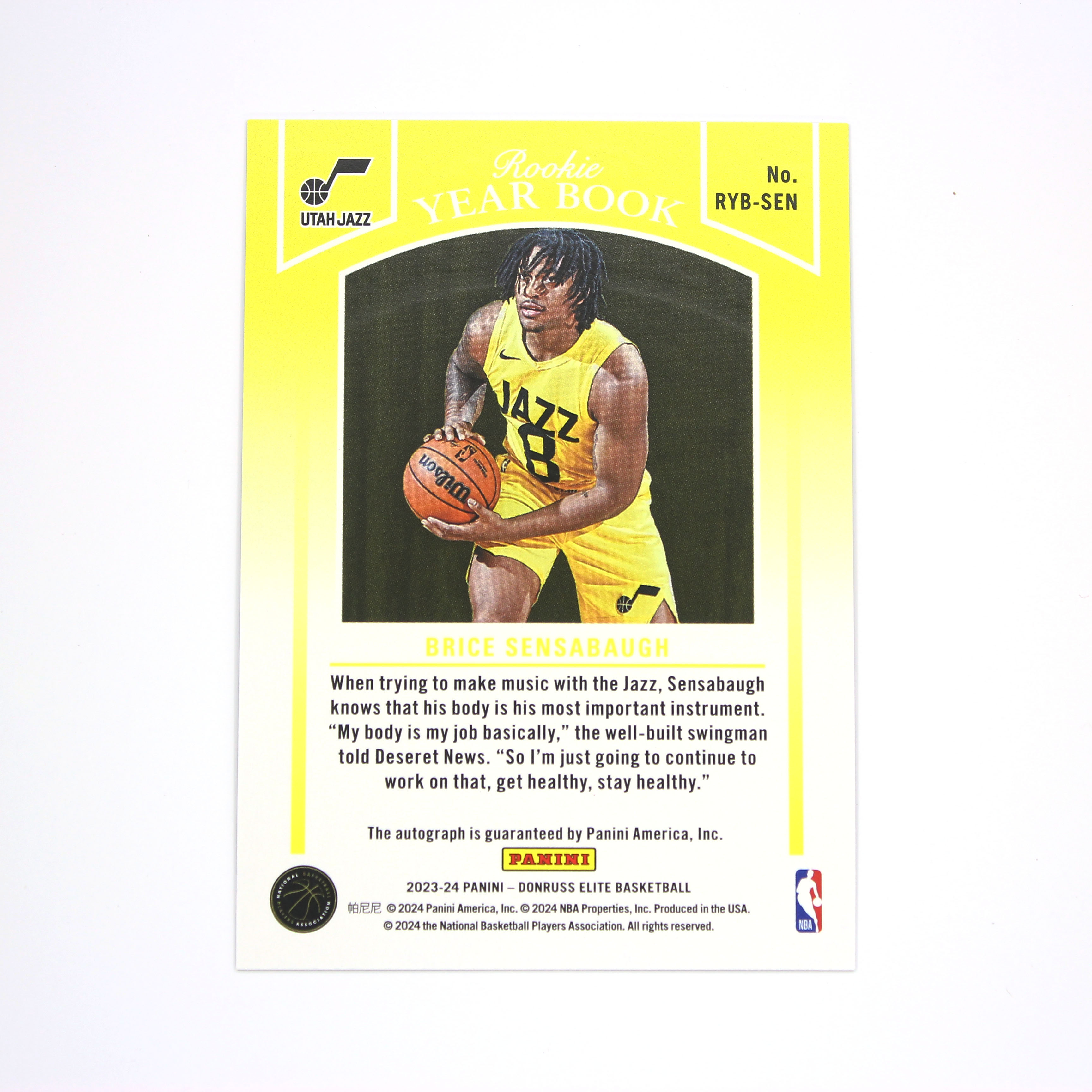 2023-24 Panini Donruss Elite Brice Sensabaugh RC 爵士队新星 布赖斯 森萨博 新秀爆金签字 新赛季首秀砍下20+【HOPE代卖(4.5%含卡淘)】