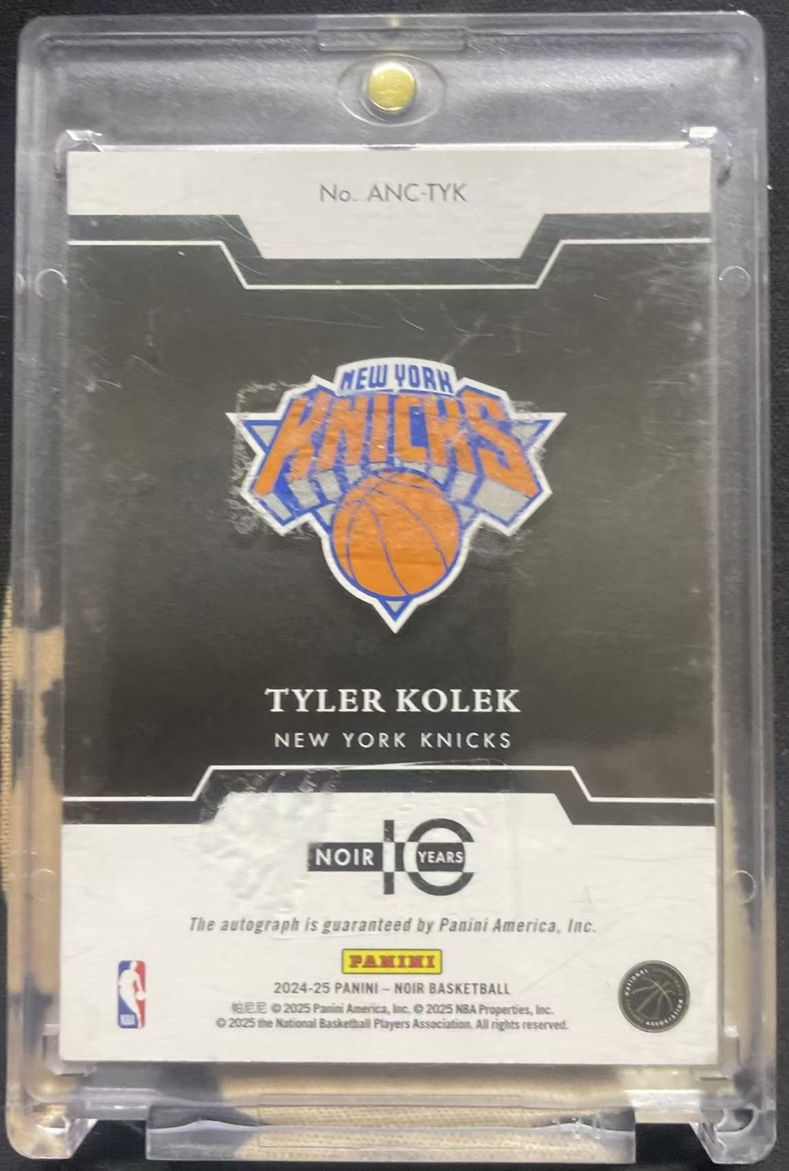 2024-25 Panini Noir Tyler Kolek 泰勒·科勒克 尼克斯 诺尔 rc 新秀年 新季可期 签字 卡签 99编 值得收藏(猴子卡社)