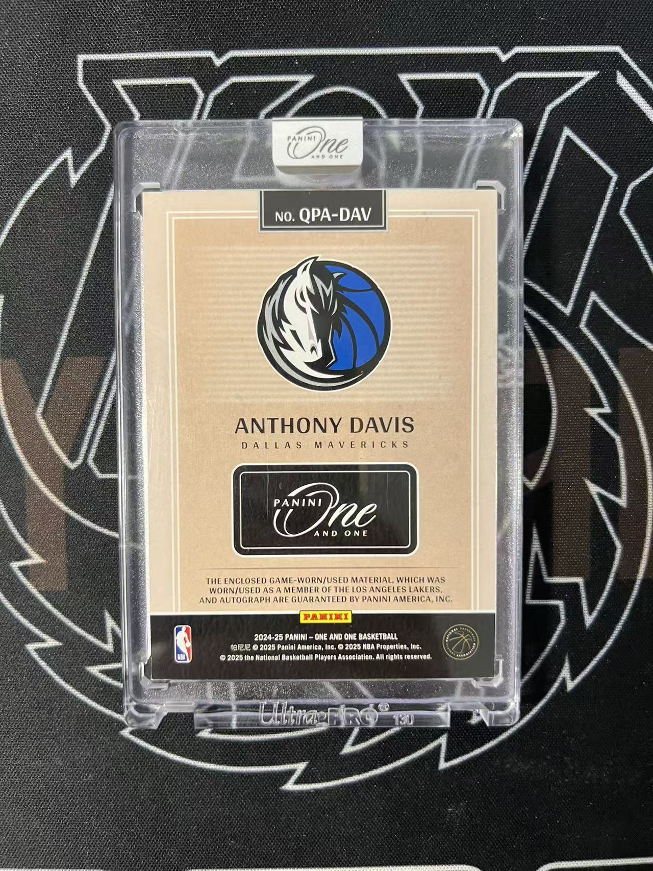 2024-25 Panini One and One Anthony Davis 【UTF球星卡】fr4 浓眉 安东尼 戴维斯 大理石 四窗 暴力落场物料 3/10编 同背 金平行 湖人物料 原封砖