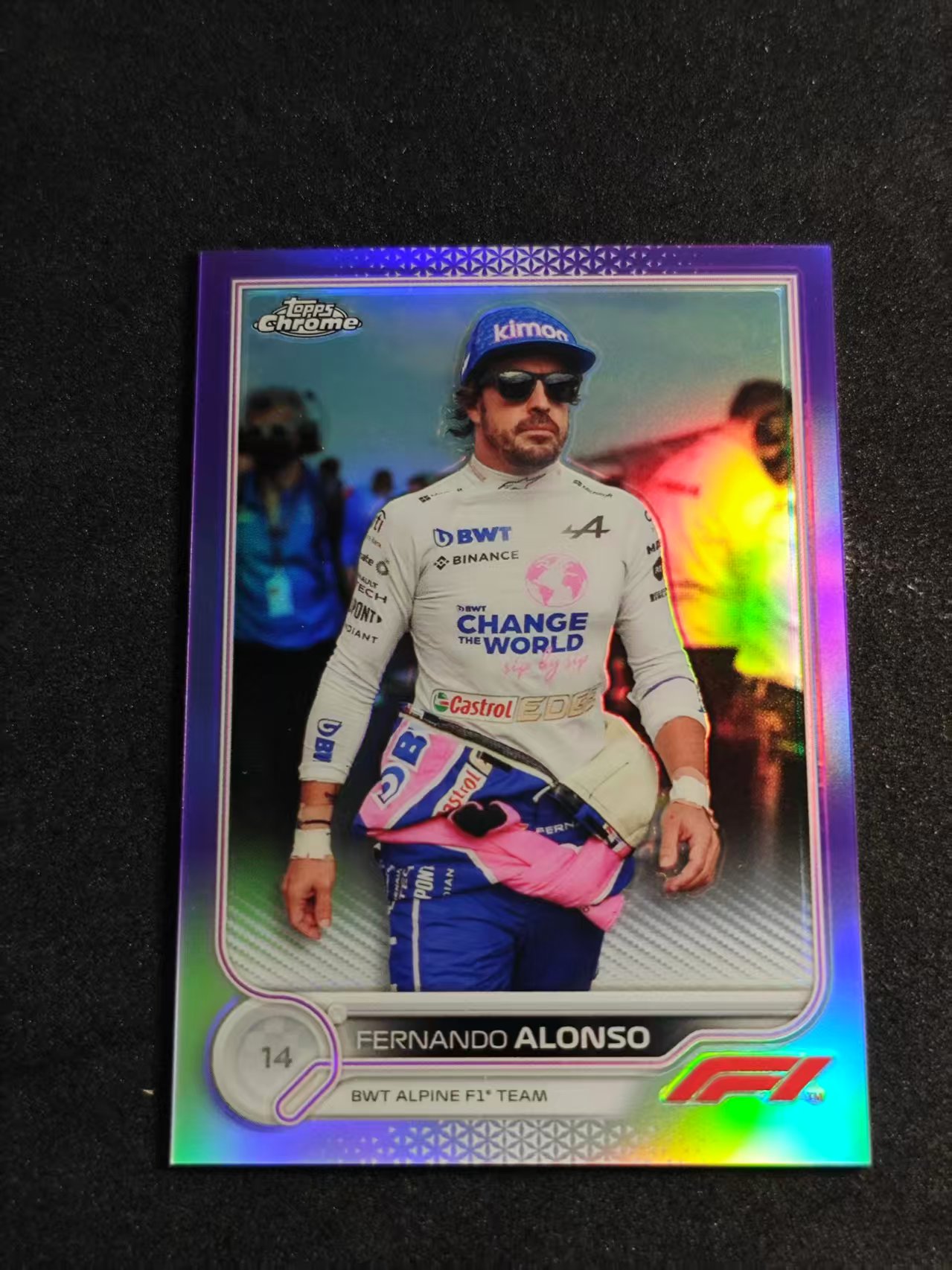 2022 Topps Topps Fernando Alonso 2022 F1 topps chrome 阿隆索 围场选图 118/399编 紫折 卡品如图