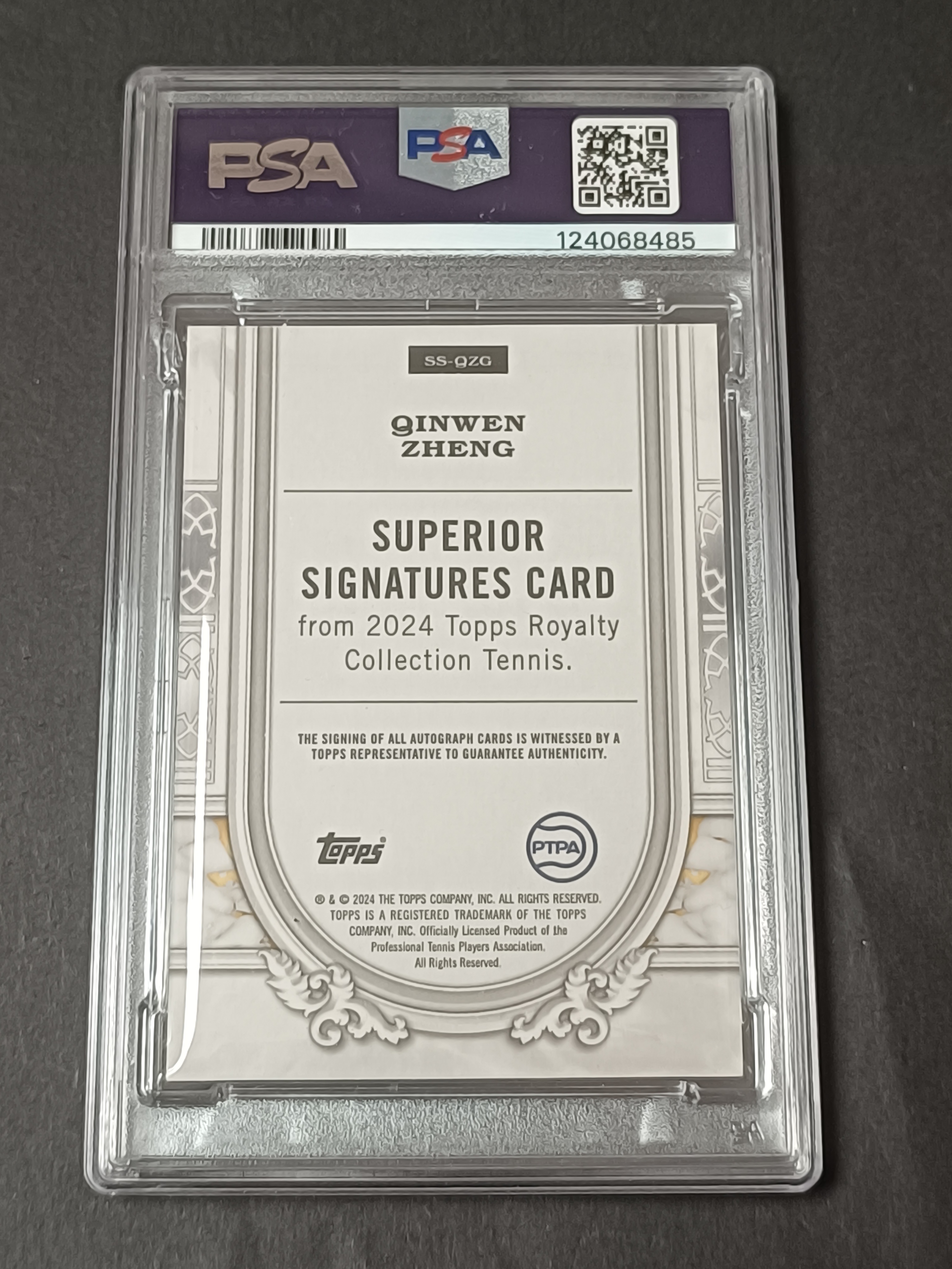 2024 Topps Royalty QINWEN ZHENG 网球 王权系列 中国骄傲 郑钦文 10编 签字 卡签 奥运会女单冠军 创造历史的球员 psa评级 专收必备