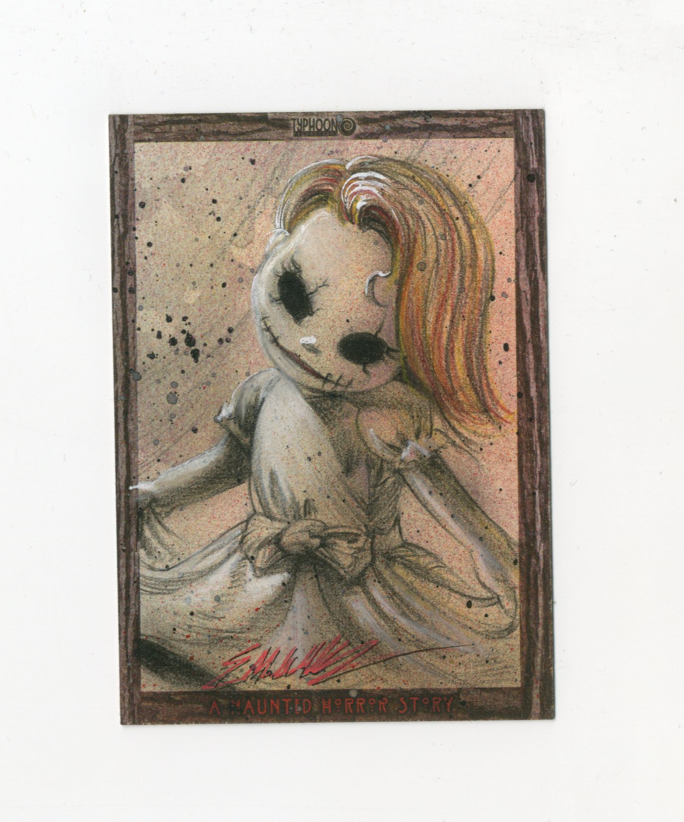 【Jackie杰基拍卖】台风工作室 恐怖故事系列 鬼娃娃 手绘卡 1/1 画师: 马努Manu