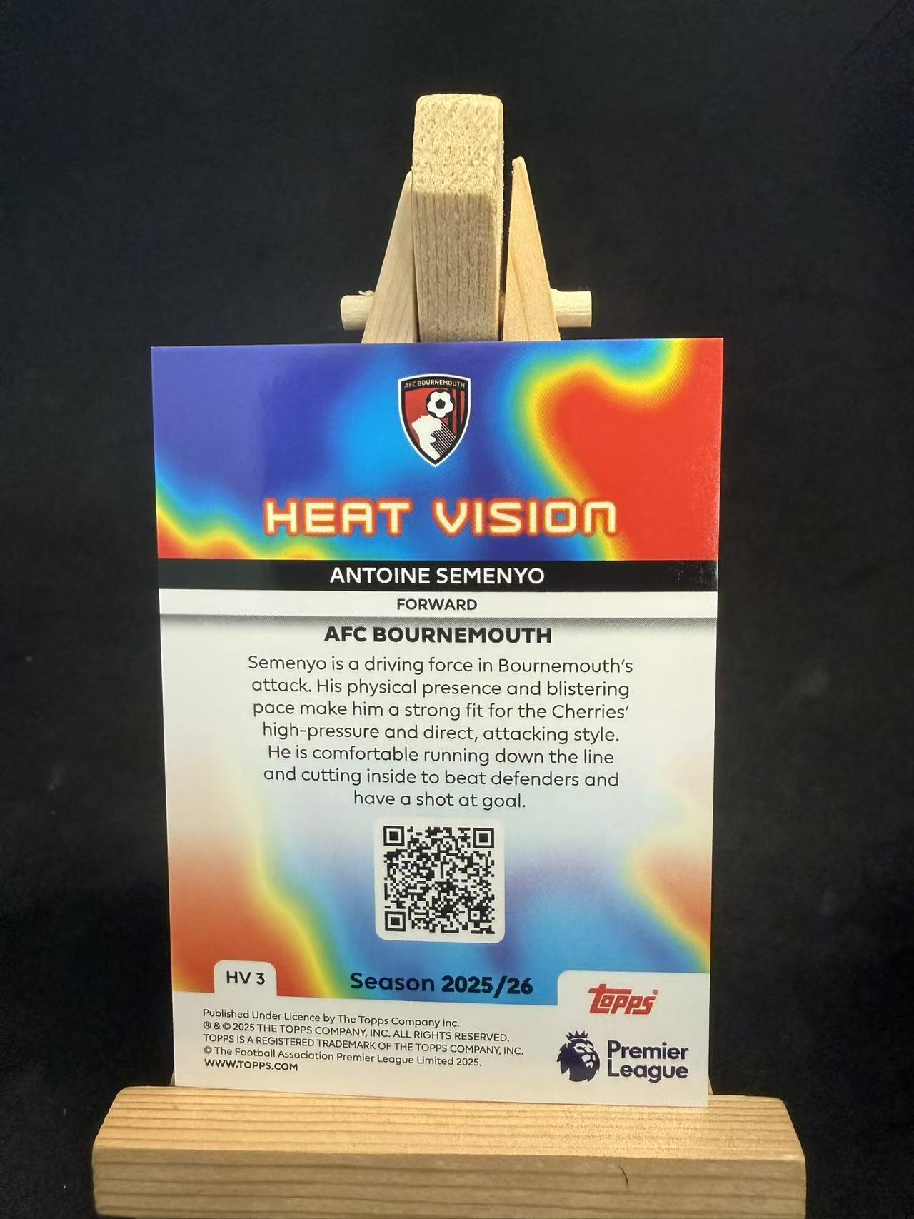 2025-26 Topps Premier antoine semenyo 英超 伯恩茅斯 塞门约 折射 热成像特卡 大比例SP 默认瑕疵 介意勿拍 乐