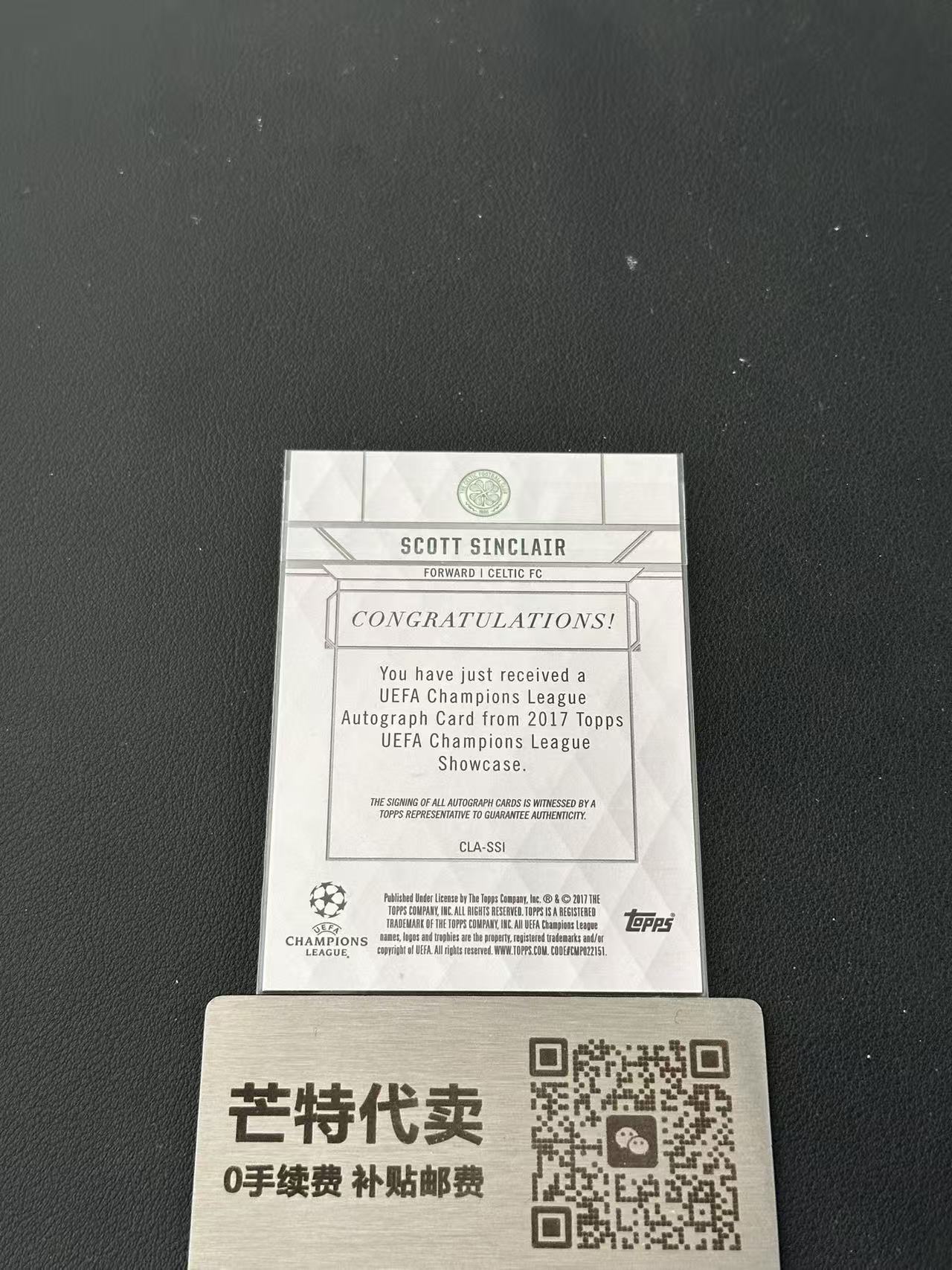 【芒特代卖】 2018 Topps Chrome Scott Sinclair 欧冠TC 元年 凯尔特人 斯科特 辛克莱 签字 base签