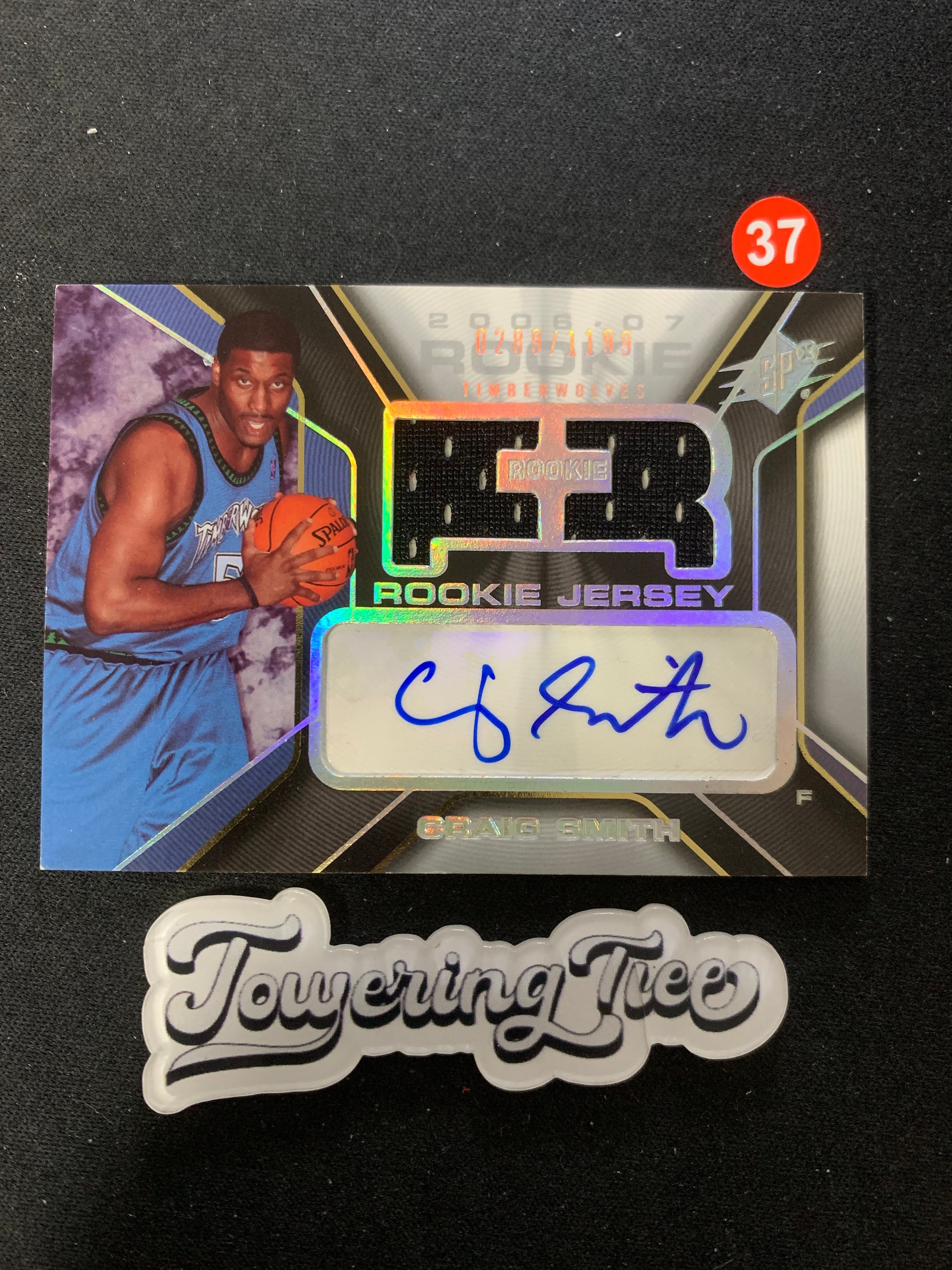 2006-07 Upper Deck SPx Craig Smith RC 【大树代卖】克雷格史密斯 森林狼新秀 1199编 银折 RJA 签字 物料球衣 瑕疵如图（T01C/红37