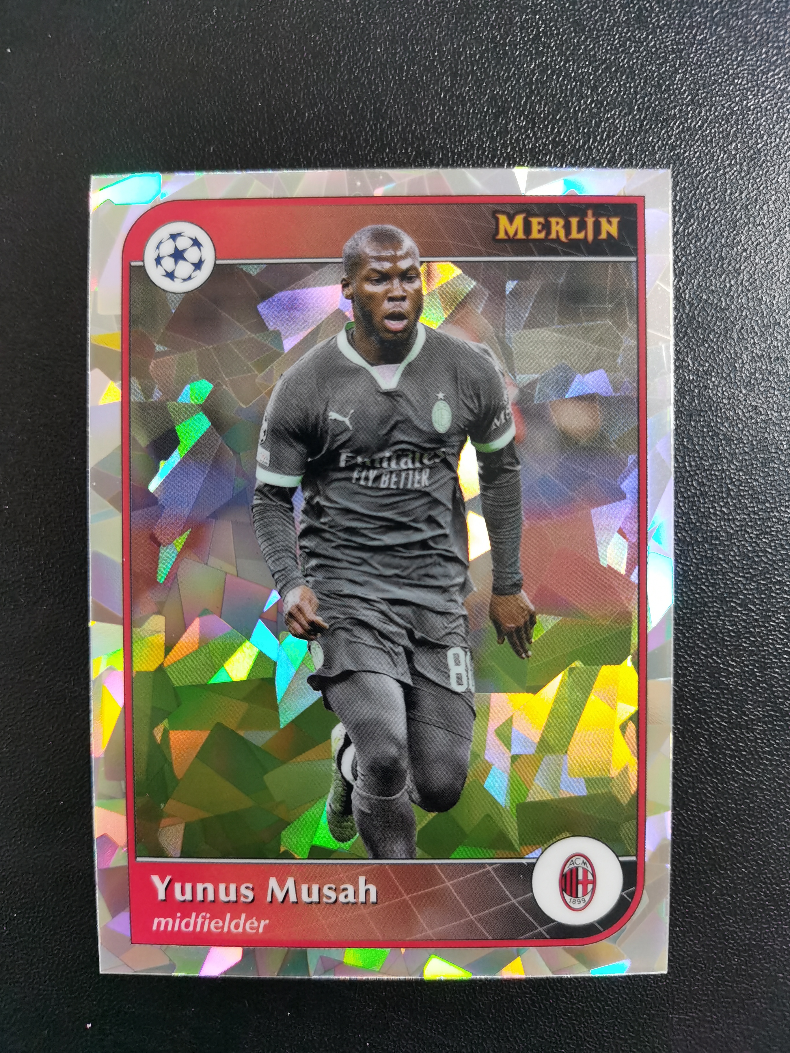 2025 Topps Chrome Yunus Musah 穆萨 AC米兰 梅林碎冰折 欧冠 收藏凑套 卡品如图 免费代拍(JJ168)