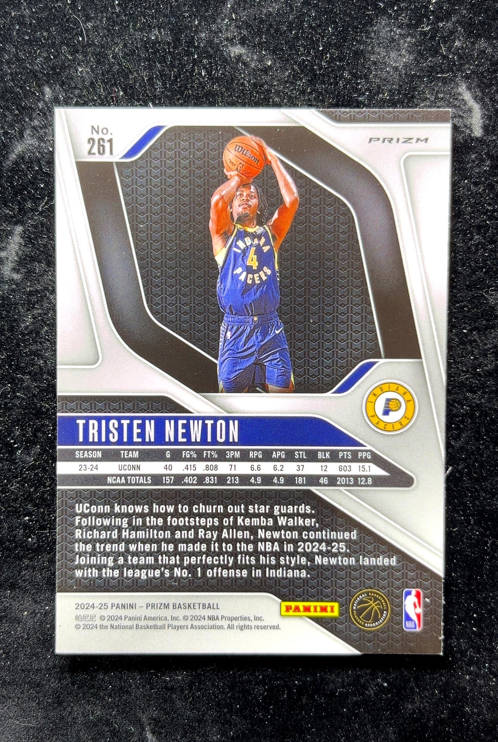【小白1%代卖】2024 Panini Prizm Rookie RC Card 新秀卡 Tristen Newton 特里斯坦·牛顿 银折 折射 新秀 RC 卡品如图 高价值 #261 0702