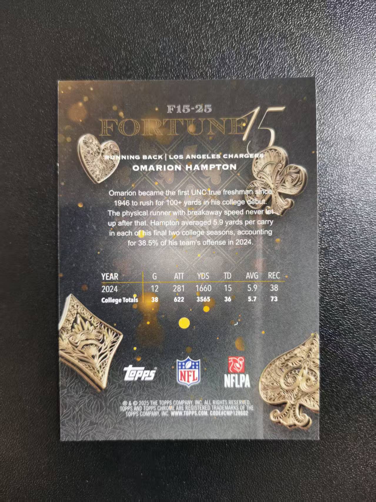 2025 Topps Chrome Omarion Hampton 汉普顿 TC橄榄球 NFL ACES 收藏凑套 卡品如图 免费代拍CC05