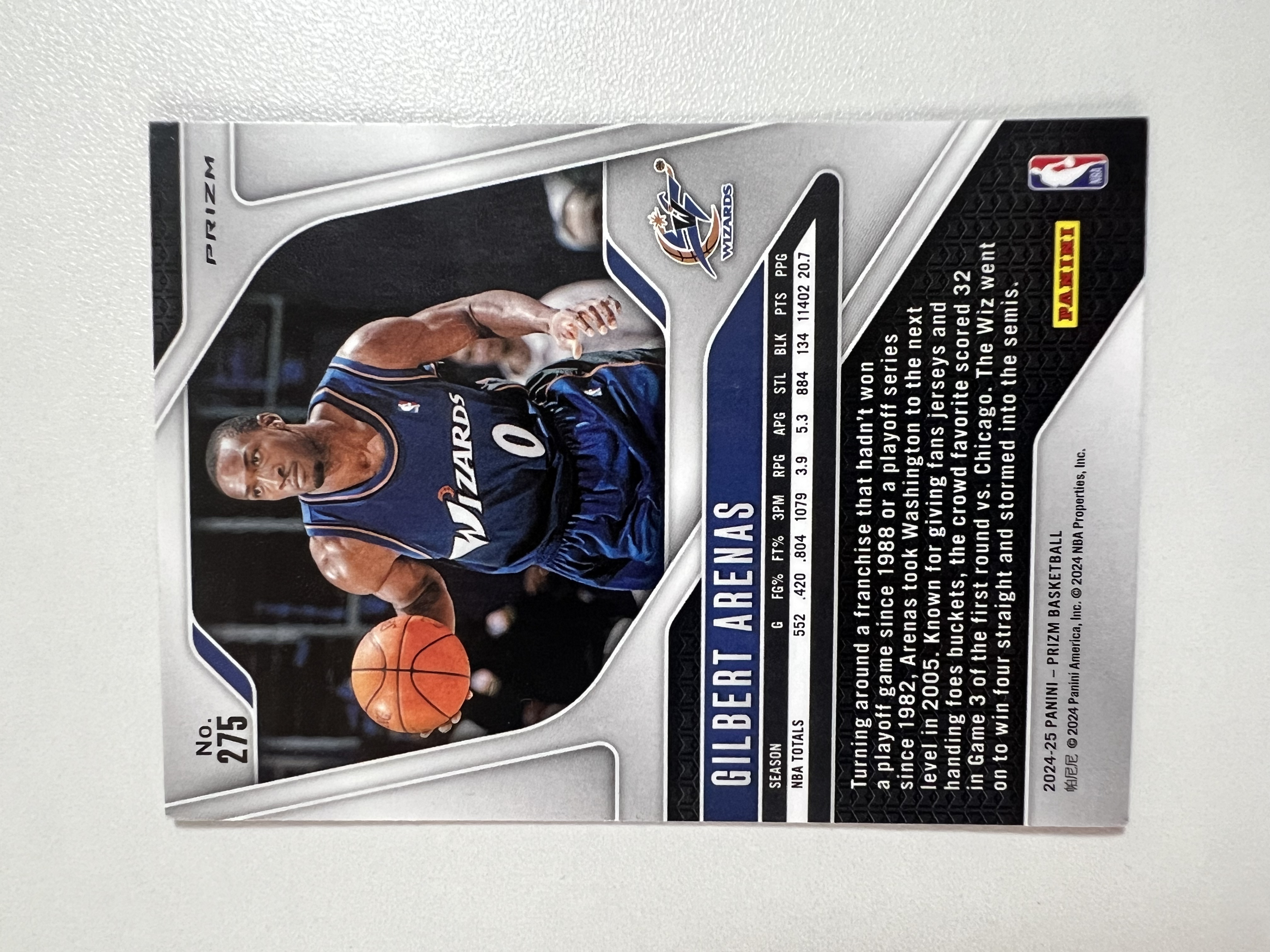 2024-25 Panini Prizm Gilbert Arenas #275 阿里纳斯 大将军 奇才 PZ系列 粉碎冰 HH03 收藏凑套 卡品如图