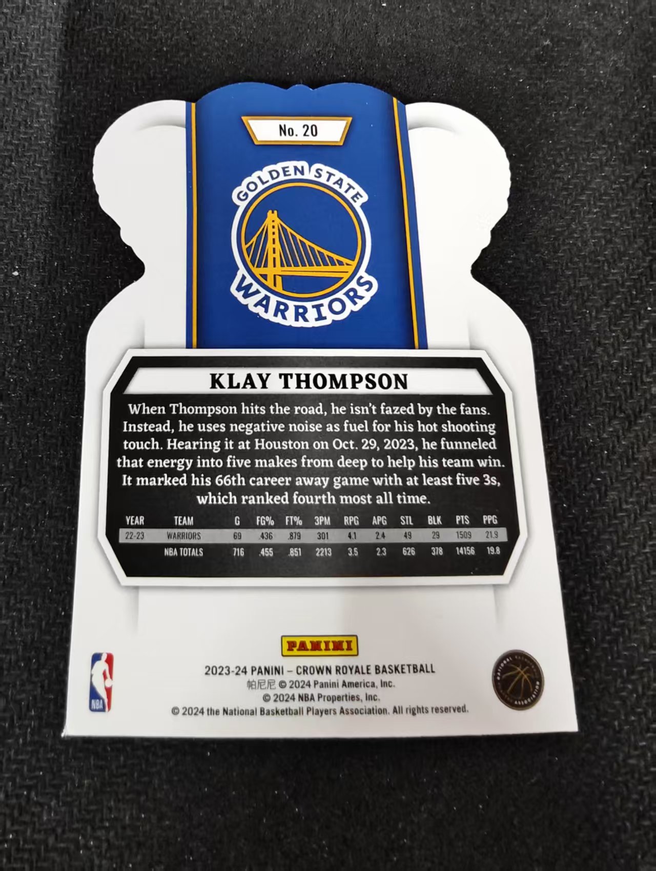 2023-24 panini Crown Royale klay thompson 皇冠 勇士 克莱 汤普森 皇冠 异形 划痕 边角瑕疵 #20