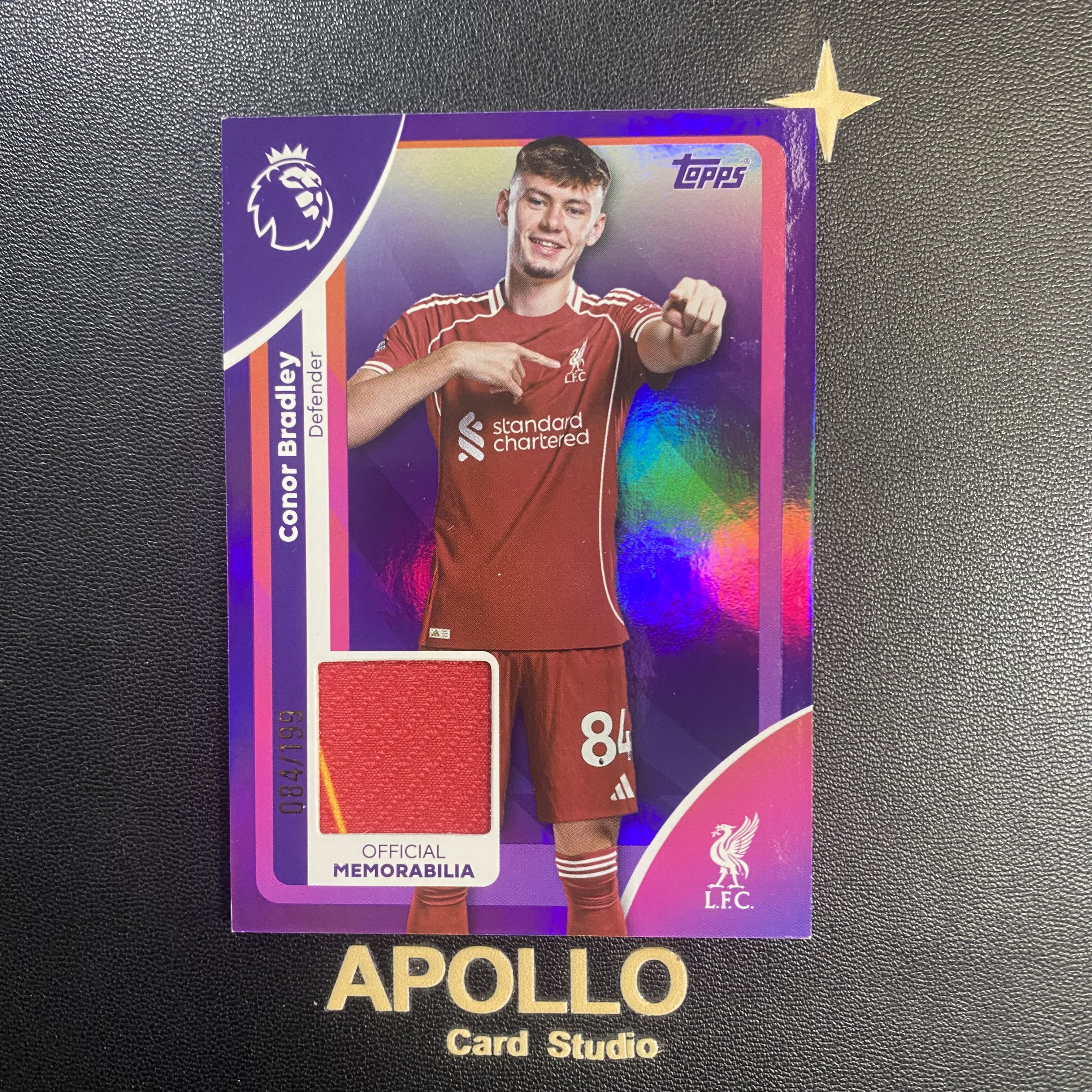 2025-26 Topps Premier League Conor Bradley 康纳 布拉德利 英超新赛季 利物浦 紫折 199编 球衣 切割 物料 卡品如图 -·O·