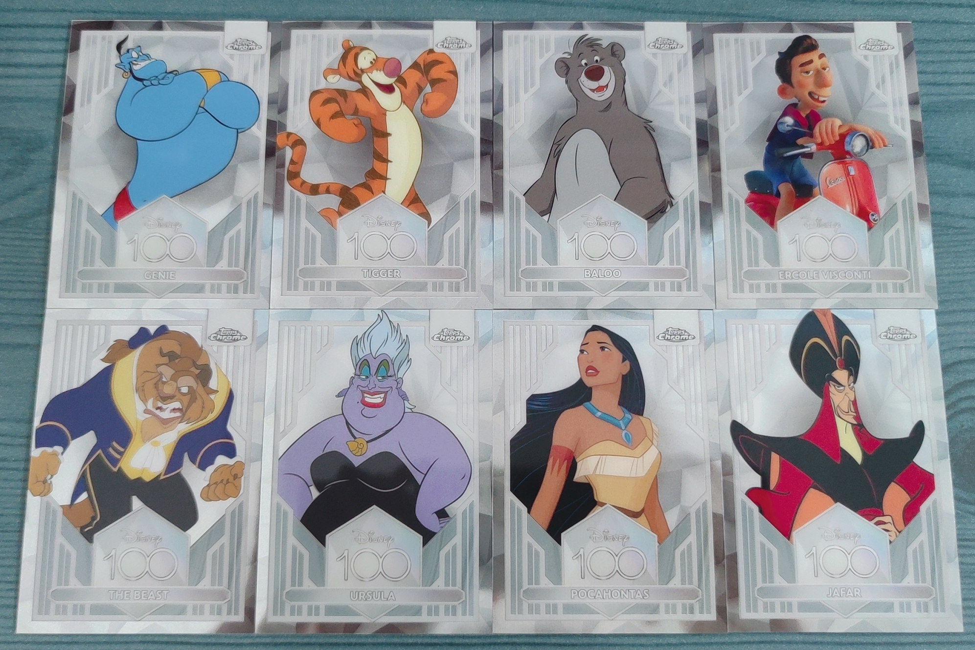 2023 Topps Chrome Disney 动漫 电影 迪士尼 元年 100周年 Base 普卡 硬卡材质 珍藏系列 数量有限 卡品如图 8张 (附带卡膜 描述内有全部名单)