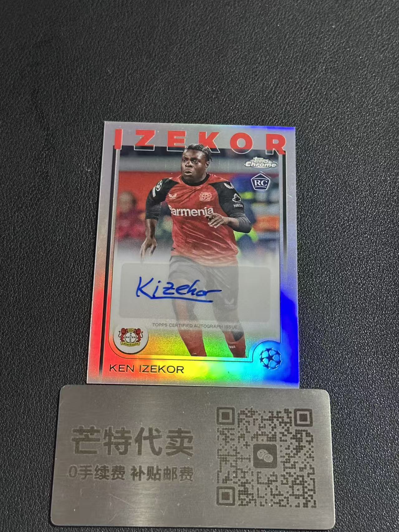 【芒特代卖】2024-25 Topps Chrome Ken Izekor RC 伊泽科尔 伊泽克尔 勒沃库森 新秀 德国 欧冠 TC 签字 签名 银折 折射(脸脸)