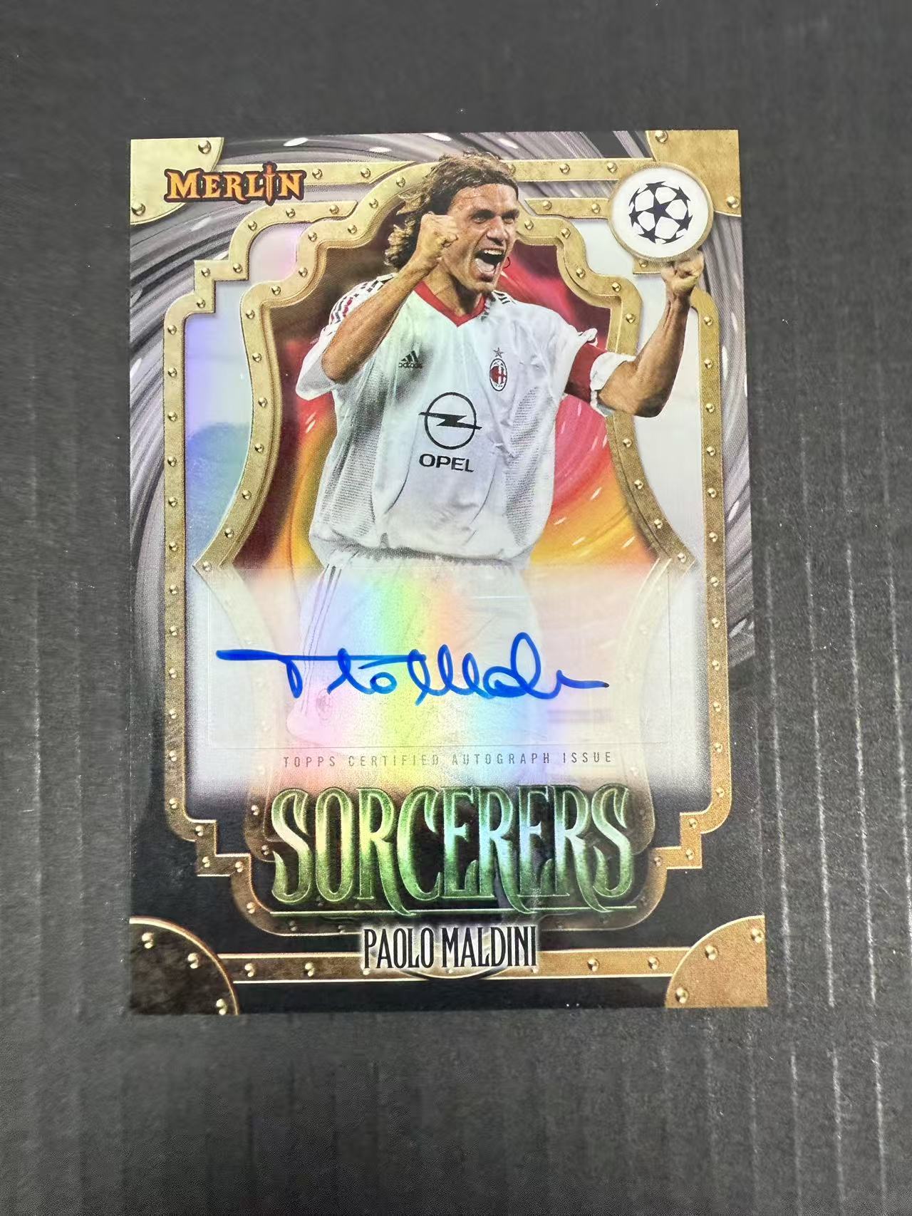【GOAT山羊拍卖】毕总 2023-24赛季 topps梅林Merlin系列 马尔蒂尼 巫师特卡签字 ssp 少见 AC米兰名宿 品相如图