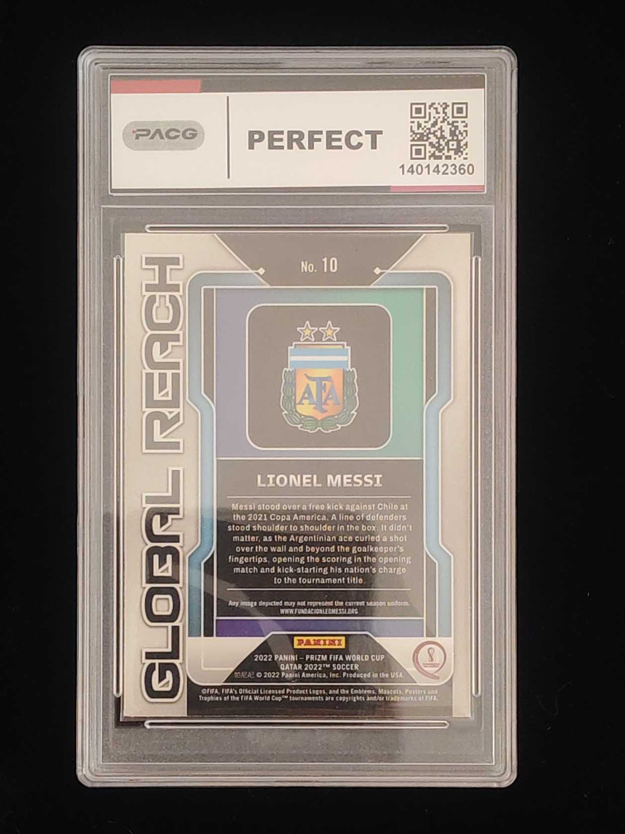 2022 Panini Prizm Lionel Messi 2022 世界杯 阿根廷 巴萨 巴黎 球王 梅西 全球影响力特卡 满分评级 卡品如图 收藏必备