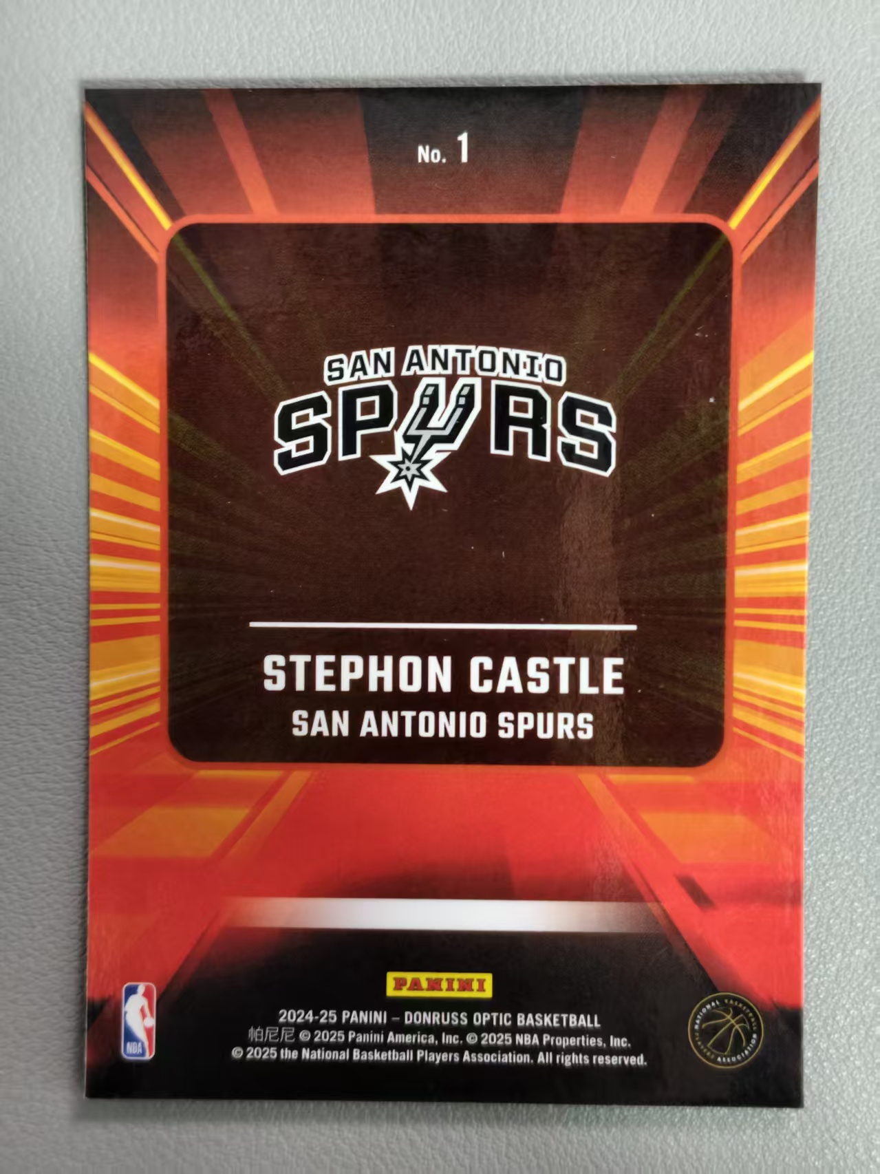【阿泽代卖】2024-25 Panini Optic Op Stephon Castle 马刺 新秀 RC 斯蒂芬 卡斯尔 最佳新秀 快车道特卡 选图巨帅 卡品如图 介意勿拍-tall