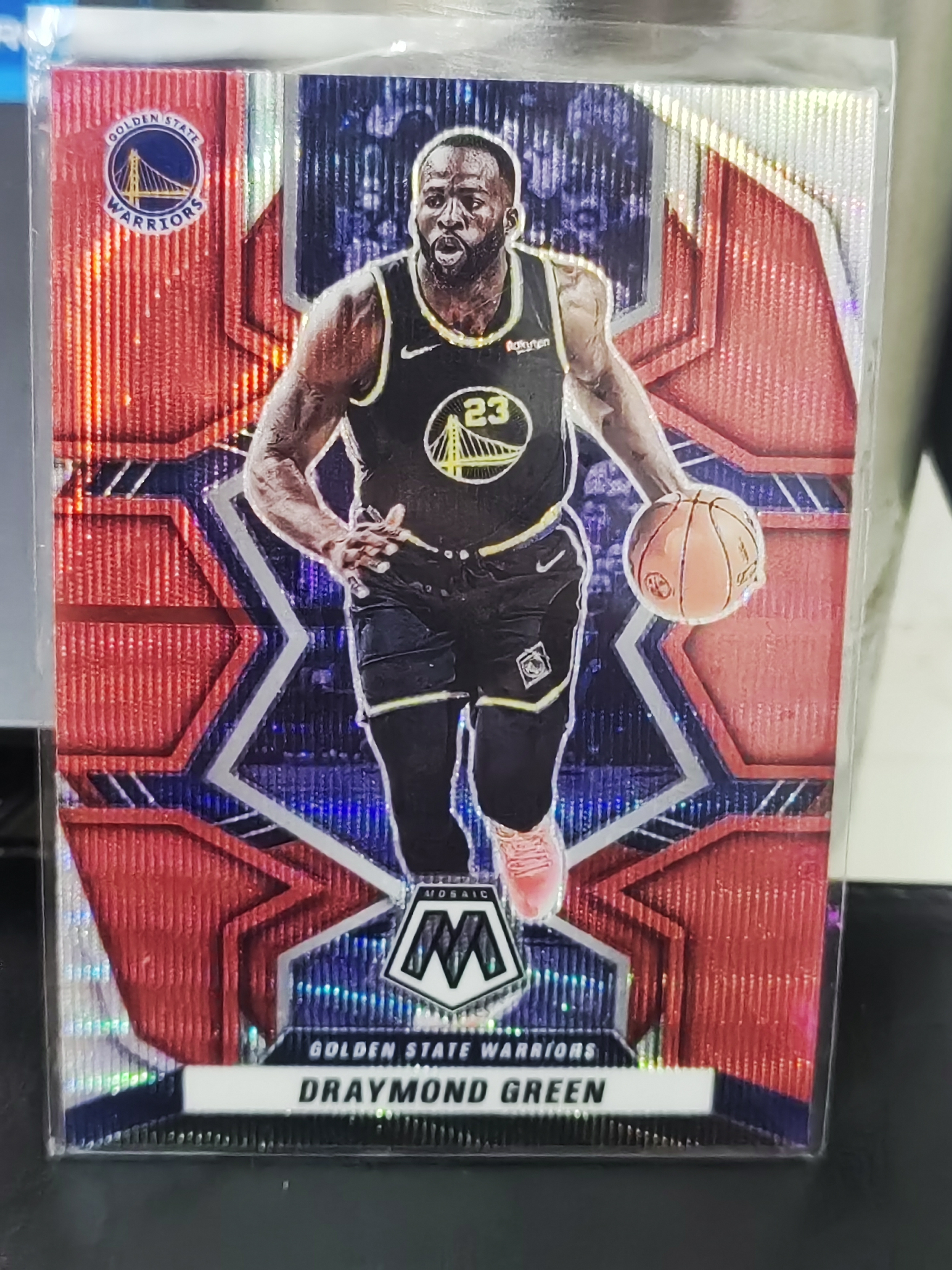2021-22 Panini Mosaic Draymond Green 马赛克 红波纹 德雷蒙德 格林 勇士 追梦 格林 篮 白边白角 不保卡品 卡品如图