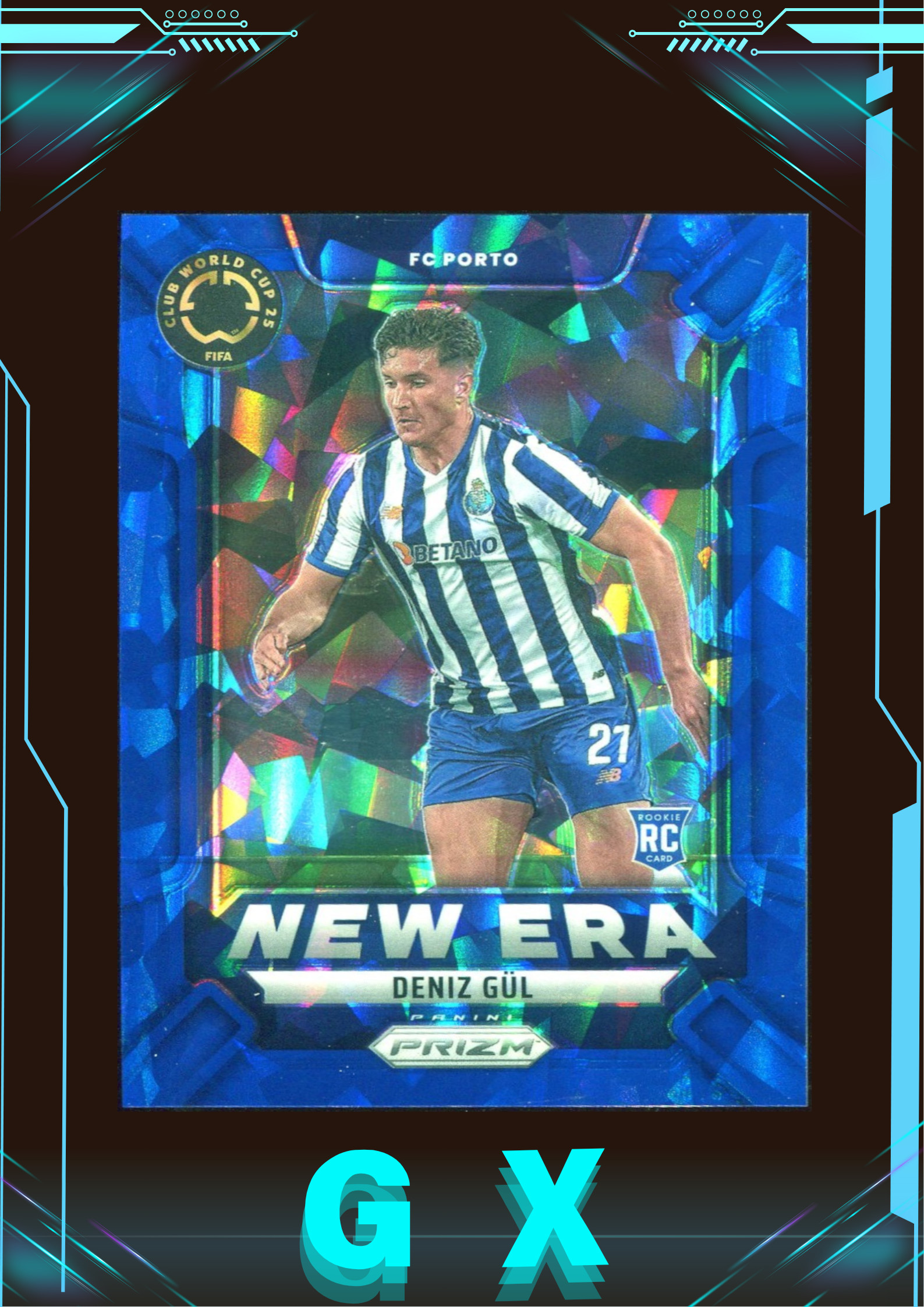 2025 Prizm Fifa Club World Cup系列 德尼兹·古尔 Deniz Gul 51/99编 新秀RC 蓝碎冰折 折射 !【钩玄卡店】Will