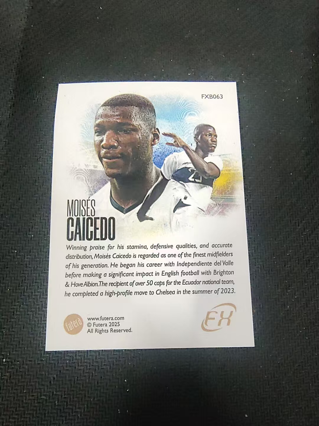 【可合并,不累计】2025 Futera FX MOISÉS CAICEDO 福特拉 国家队 厄瓜多尔 凯塞多 划痕 边角瑕疵 #63