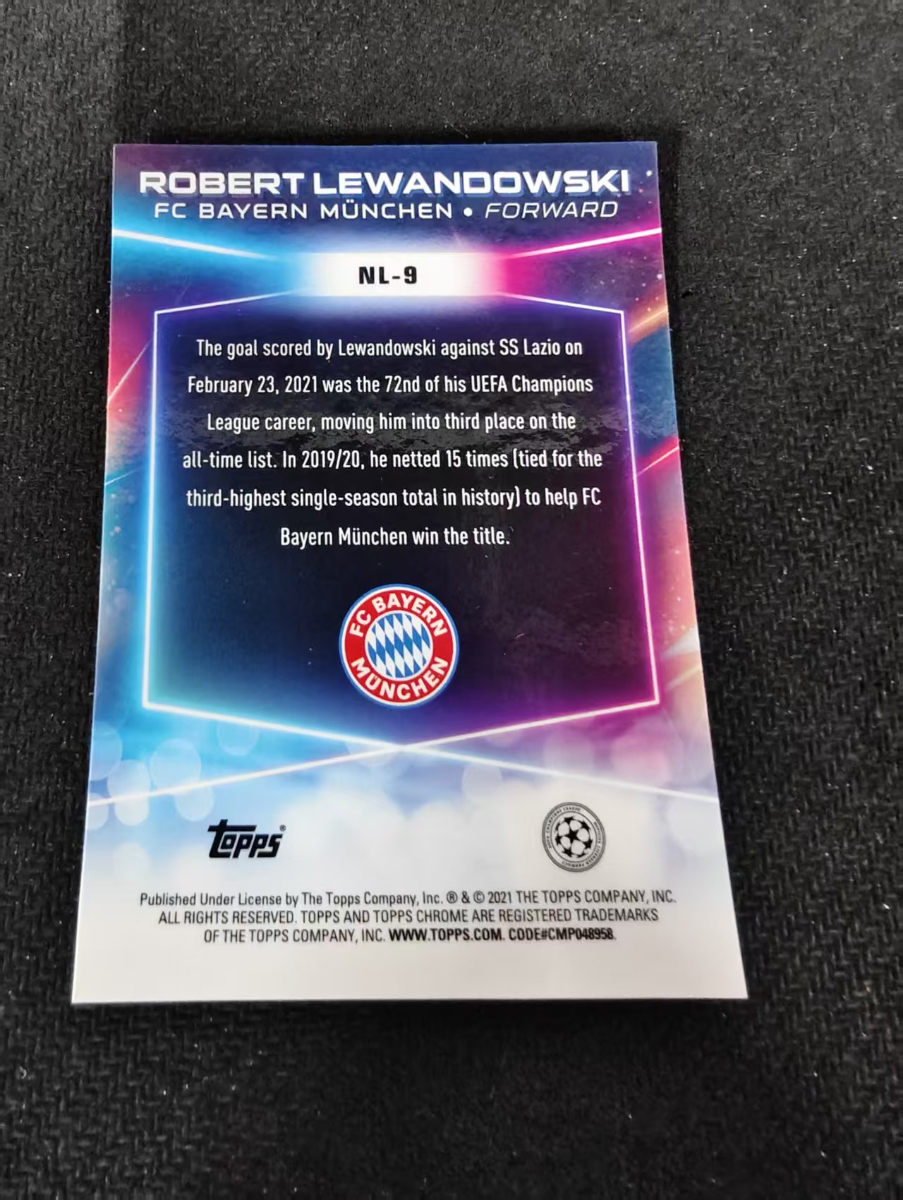 【可合并,不累计】2021 Topps Chrome Robert Lewandowski 拜仁 莱万多夫斯基 欧冠 银折 不保卡品 介意勿拍