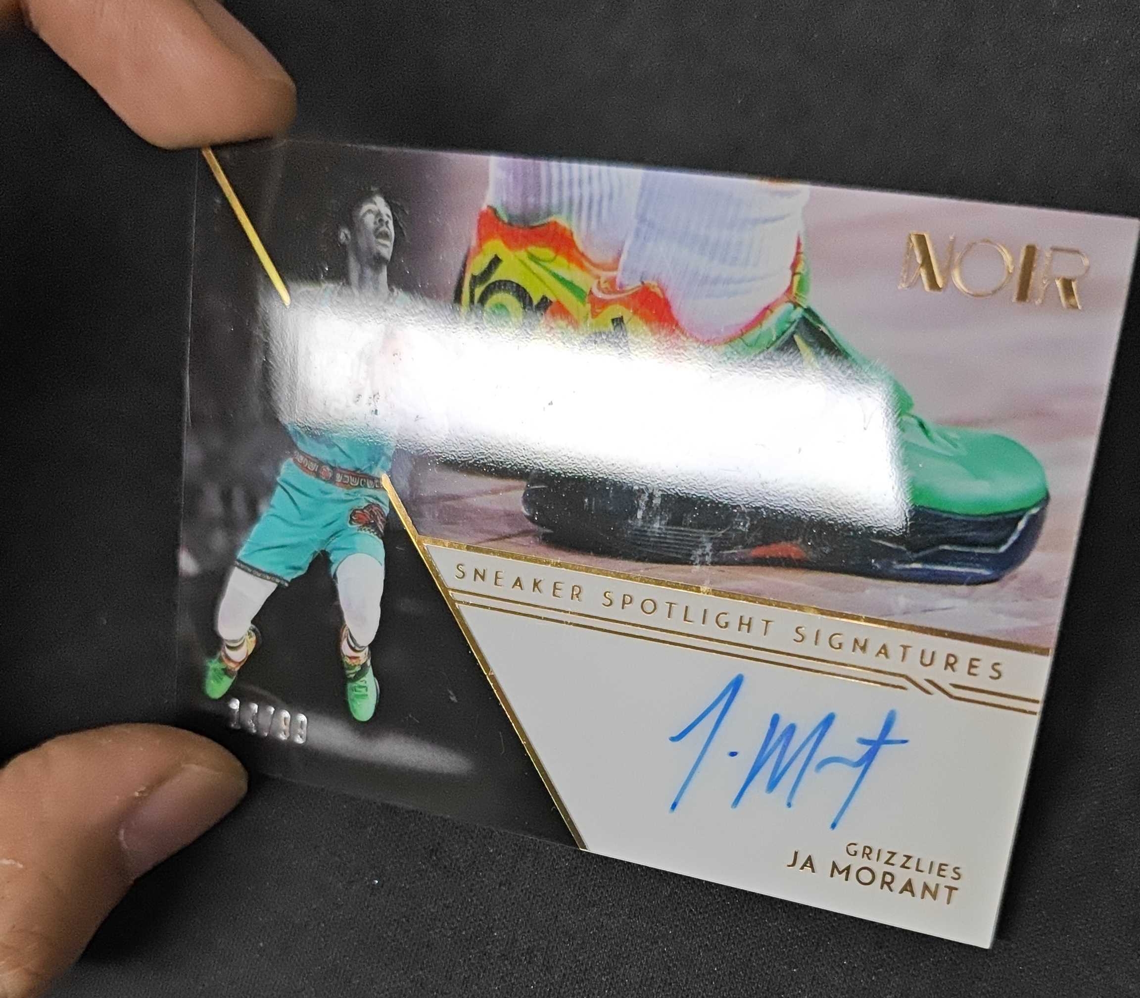 2020-21 Panini Noir Ja Morant 【SC拍卖】诺尔 灰熊 莫兰特 14/99编 鞋灯签 聚光灯 卡签 签字 瑕疵如图(大飞哥)