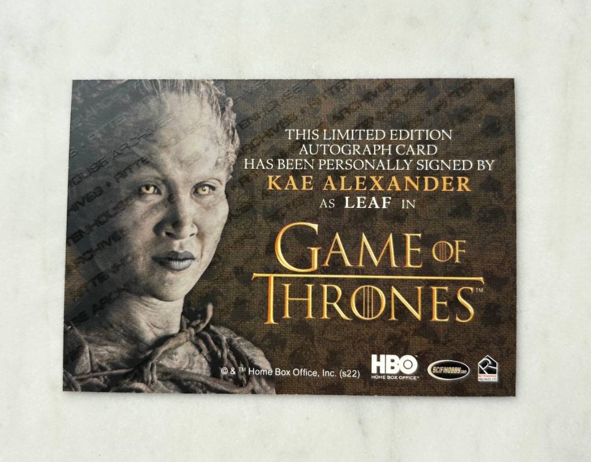 2022 Other Game of Thrones Kae Alexander HBO 权游 权利的游戏 权力的游戏 冰与火之歌 卡亚历山大 金笔卡签 角色Leaf